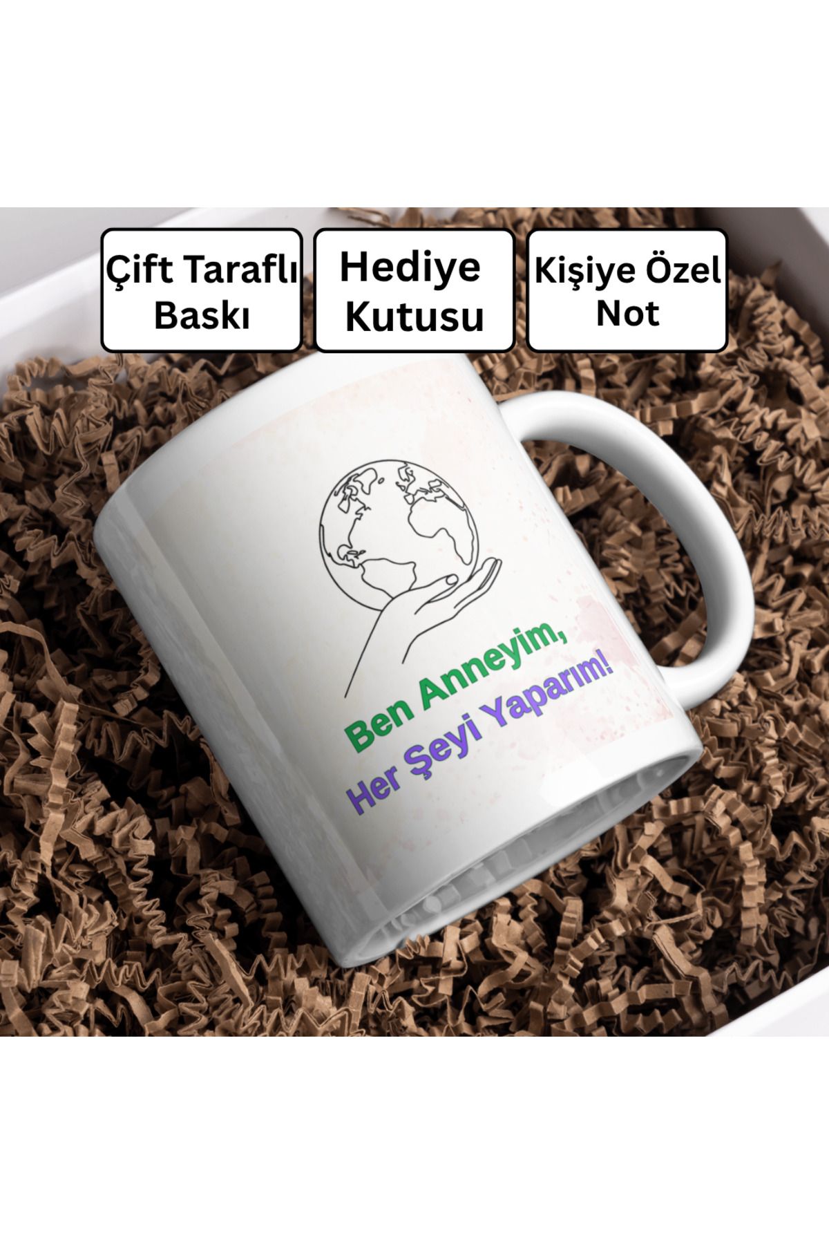 Decorbik Her Şeyi Yapan Anneye Özel Kupa | Anneler Günü - Hediye Kutulu + Not Kartlı