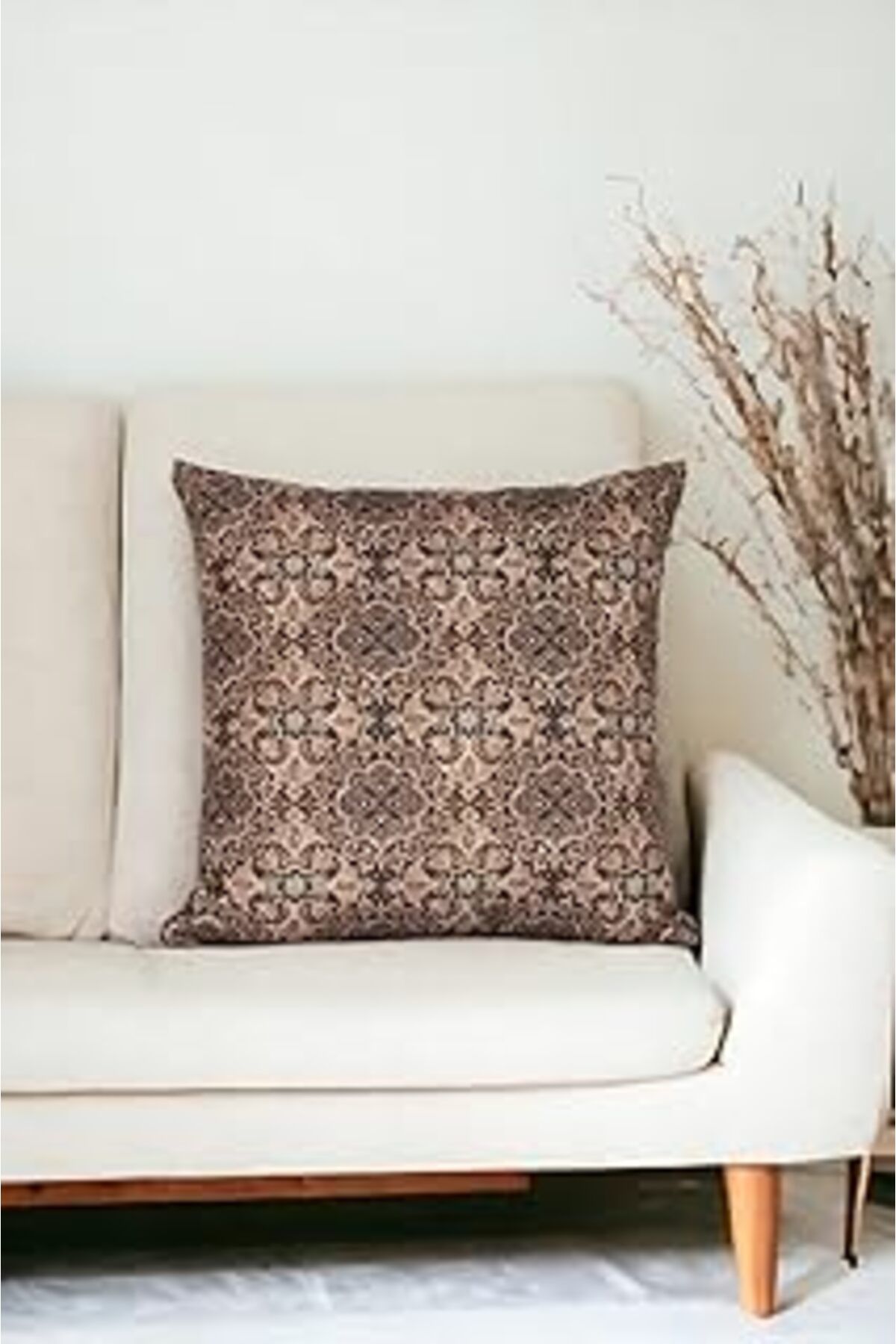 TBSProjects Asdiva 43X43 Cm Desenli Kırlent Kılıfı Dekoratif Etnik Ikat Damask Inta-192