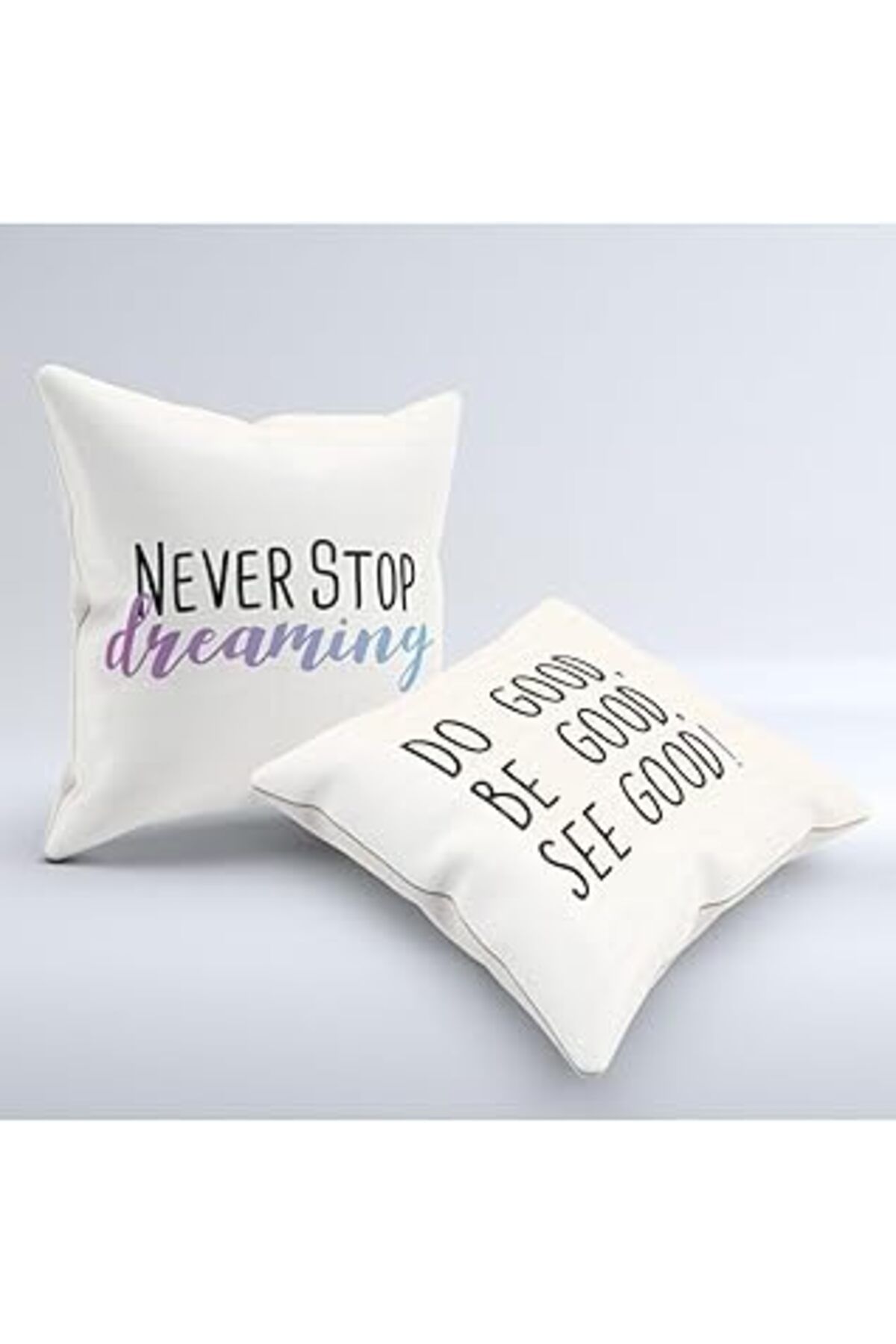 Roses Store Never Stop Dreaming Motto Tasarımlı Dekoratif Çift Yastık - Baskılı Yazılı Dekoratif