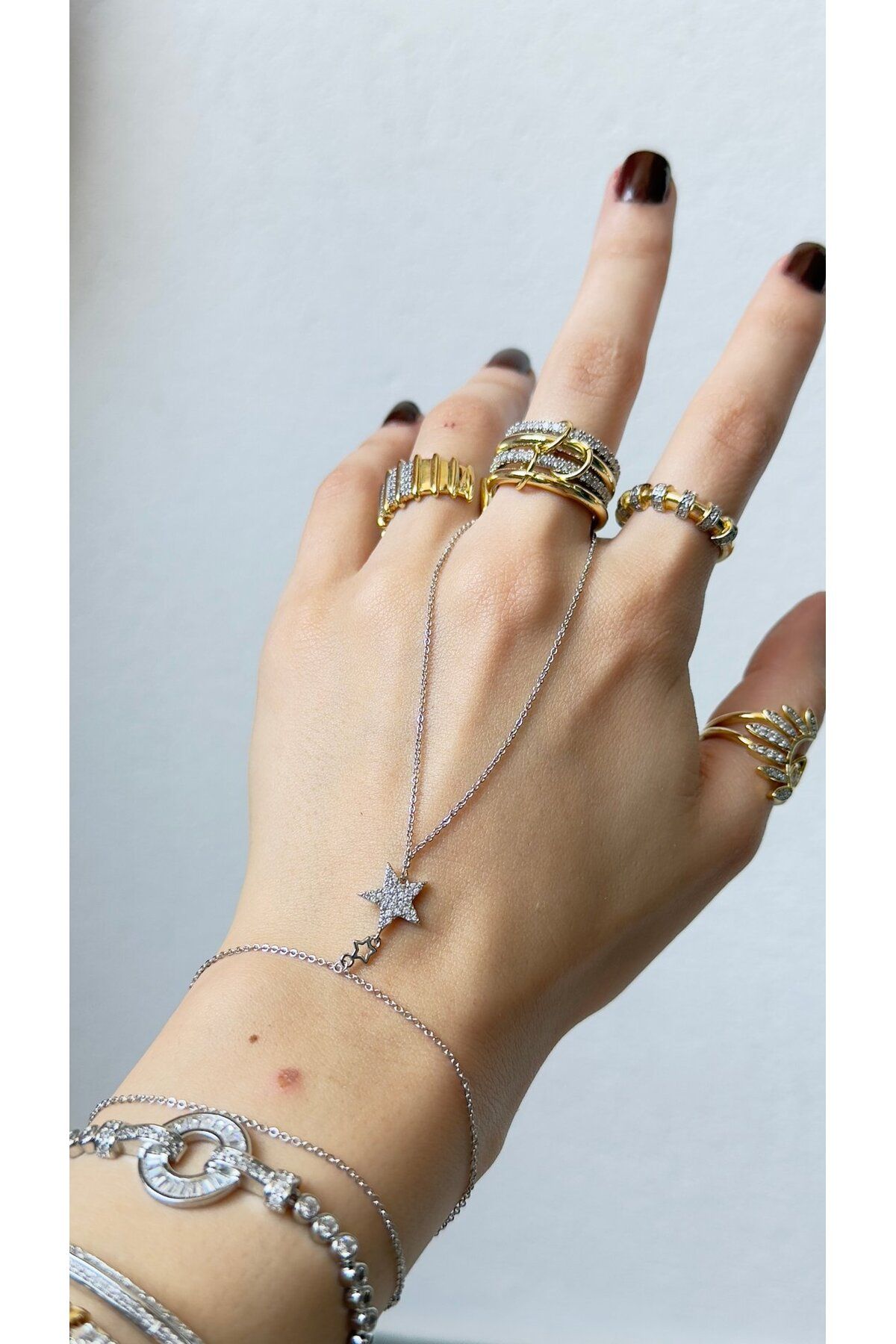 mercanjewelry VİP Yıldız Detay Silver Şahmeran