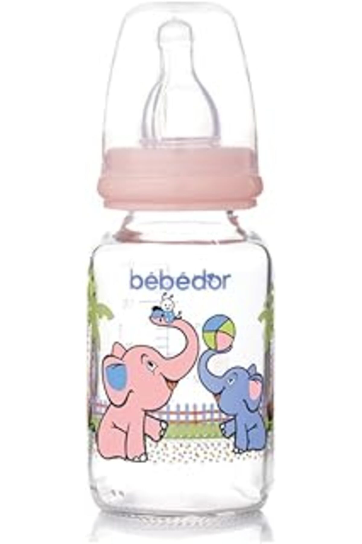 Qedii Bebedor Desenli Cam Biberon Silikon Emzik (125 Ml)