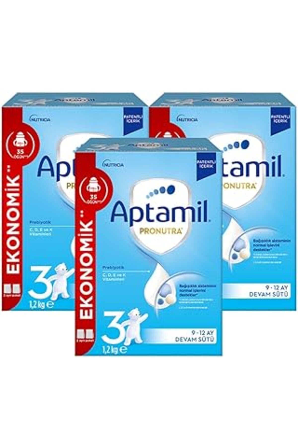Qedii Aptamil 3 Devam Sütü 1200 Gr 9-12 Ay X 3 Adet