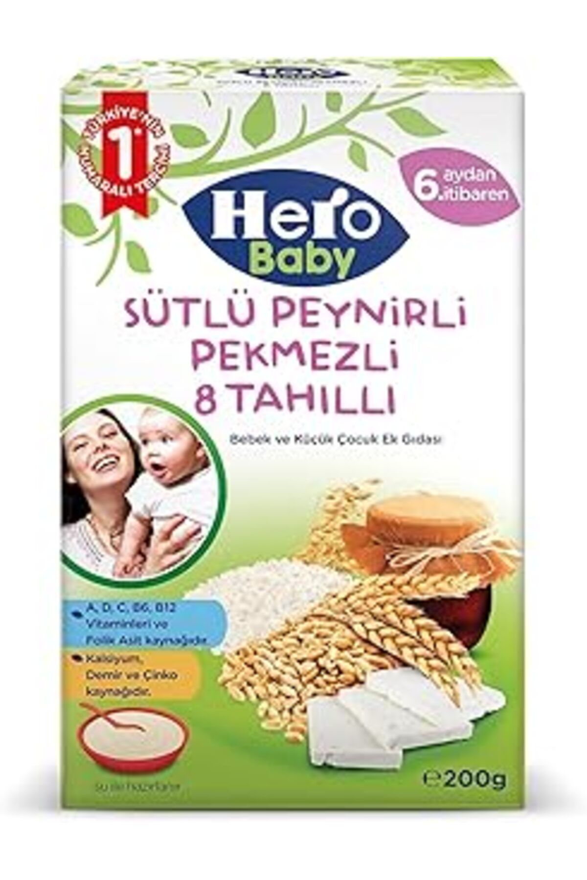 Qedii Hero Baby Sütlü Peynirli Pekmezli 8 Tahıllı Kaşık Maması 200 Gr