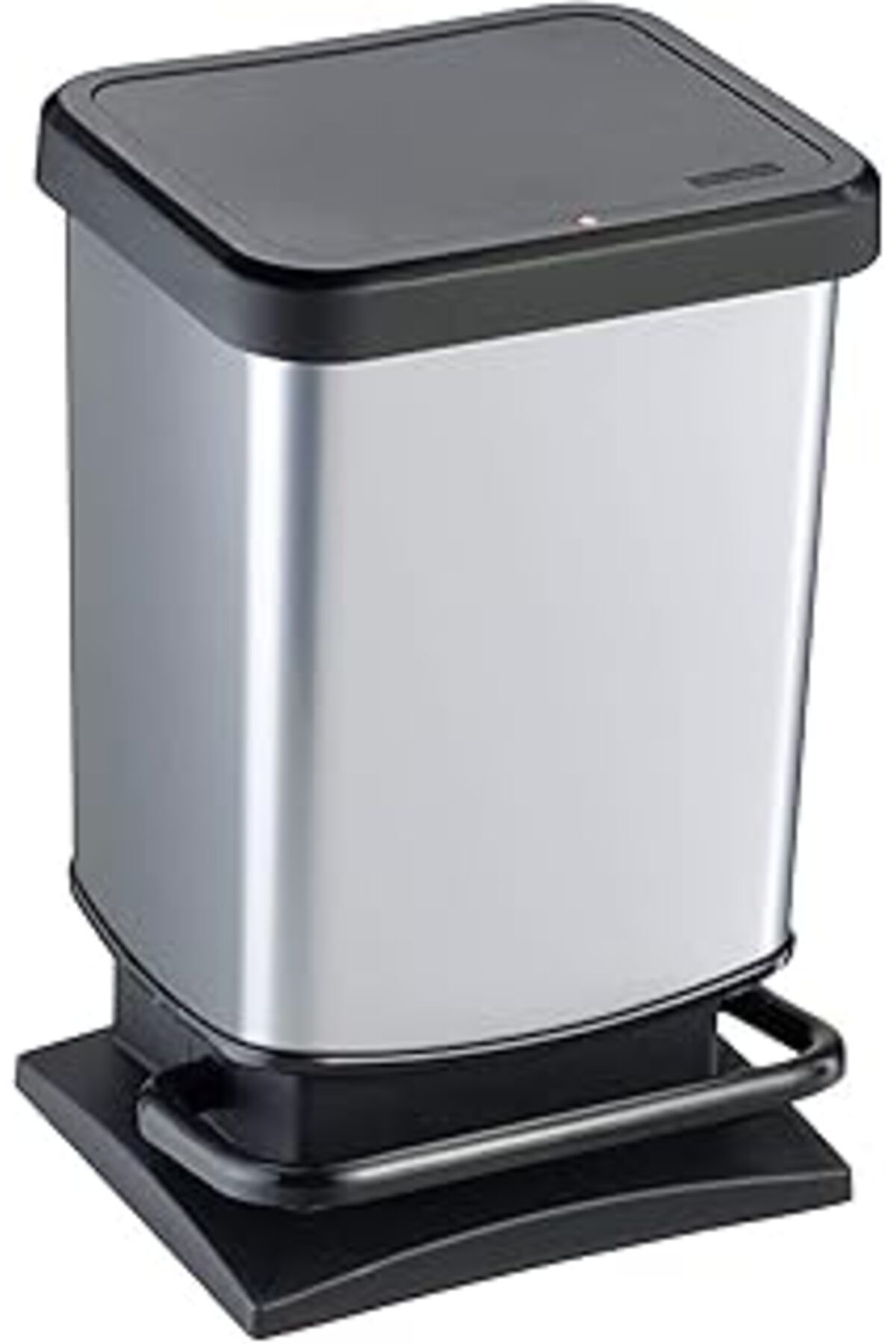 Pazarcan Rotho Paso Çöp Kutusu 20L Kapaklı, Plastik (Pp) Bpa Içermez, Gümüş Metalik, 20 Litre (29,3 X 26,6 X