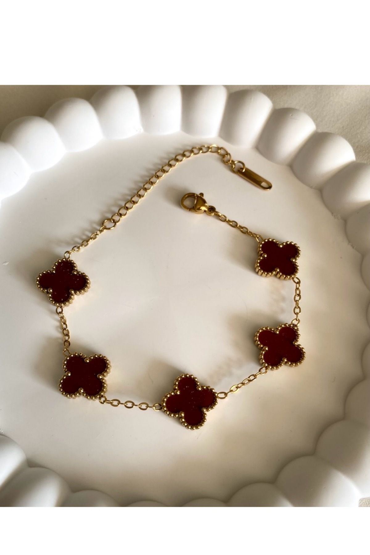 GUNESTAKI Bordo Van Cleef Yonca Bileklik