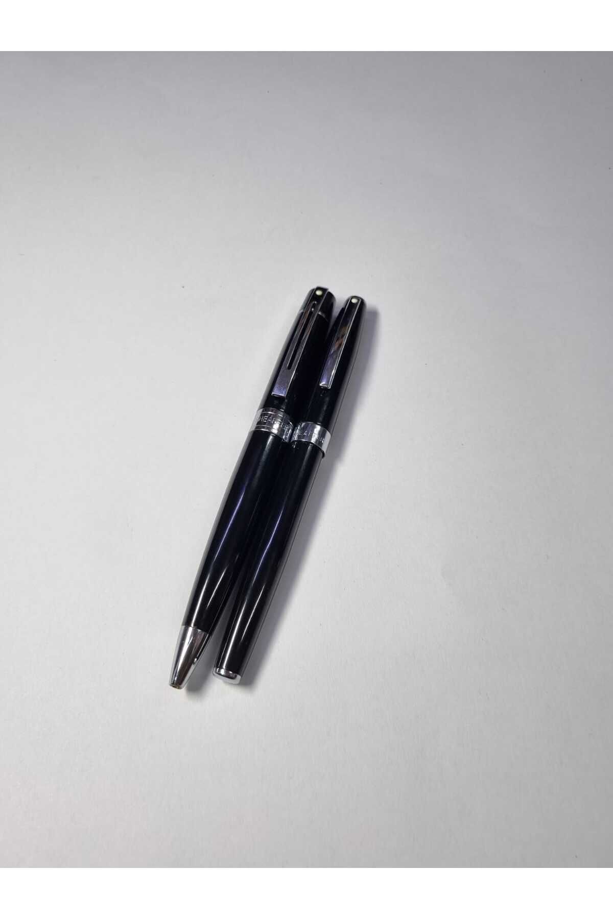 Sheaffer 9470-0 Sagaris Dolma Kalem + Tükenmez Kalem Parlak Siyah Krom