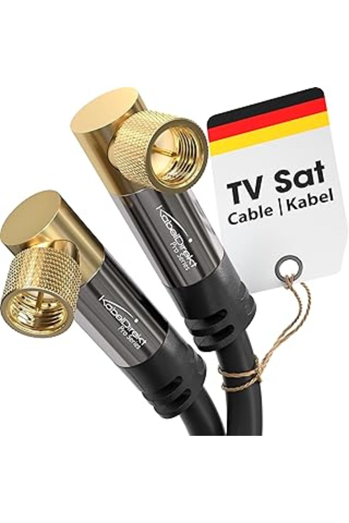 Pazarcan Kabeldirekt – Sat/Anten Kabluso, Koaksiyel Kablolar – 90° Açılı – 2M – 4K Tv Uydu Kablosu, F Konnek