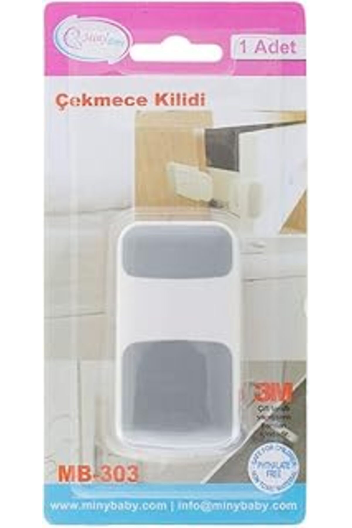 TBSProjects Miny Baby Unisex Çekmece Kilidi (Gri)