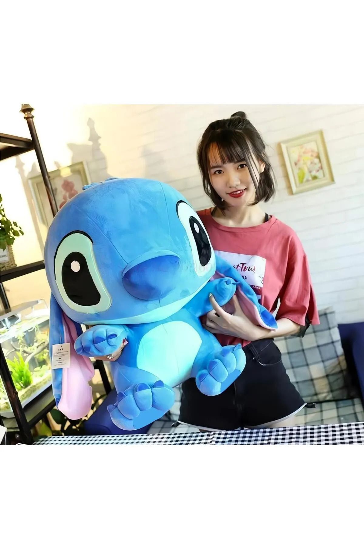 ÖZ KIRTASİYE Stitch İthal Kumaş 55 cm Stitch Peluş Oyuncak Uyku & Oyun Arkadaşı