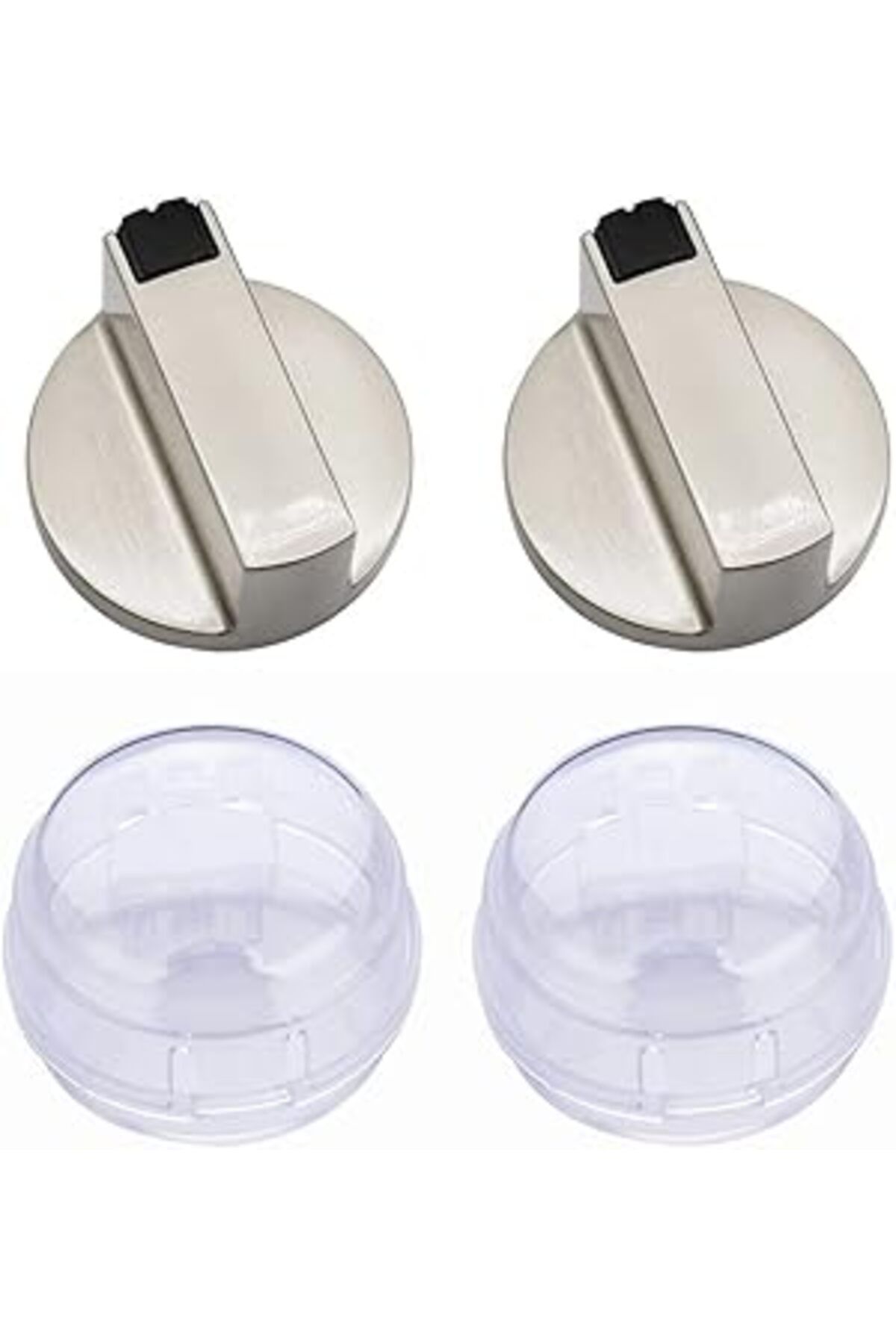 TBSProjects Txerfolg 2 Set Döner Düğme Ocak 6 Mm Kapaklı Gaz Ocağı Düğmeleri Çap 40 Mm Çinko Alaşımlı Evrensel