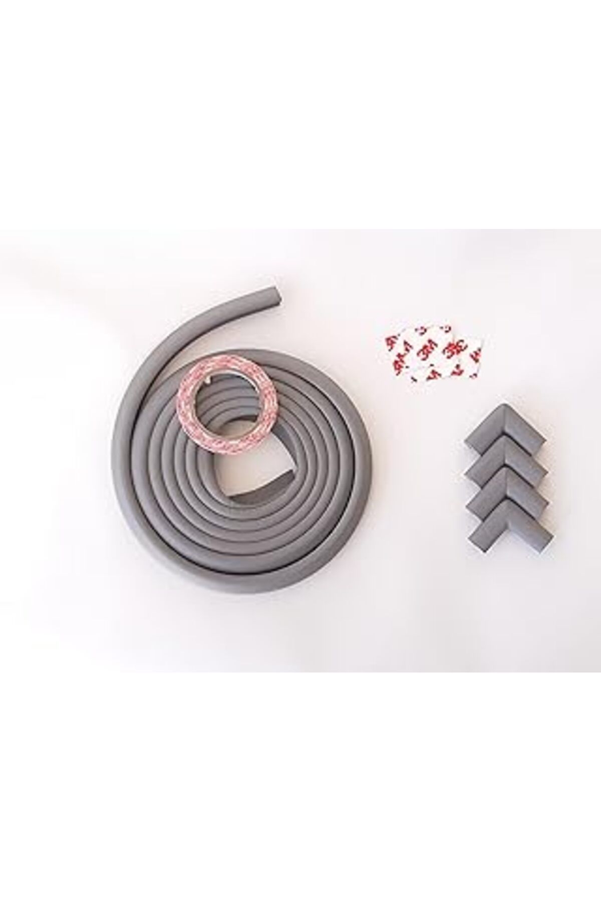 TBSProjects Agubugu Baby - Slim (Ince) Kauçuk 2 Mt. Kenar + 4 Adet Köşe Koruyucu Set - Gri