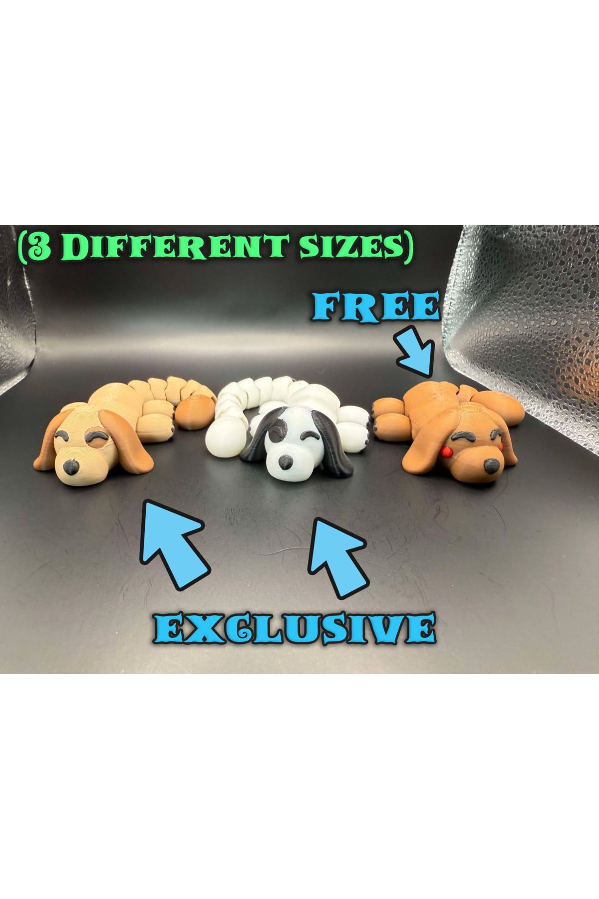Vision Craft Sevimli küçük mafsallı köpek (3 kuyruk uzunluğu)