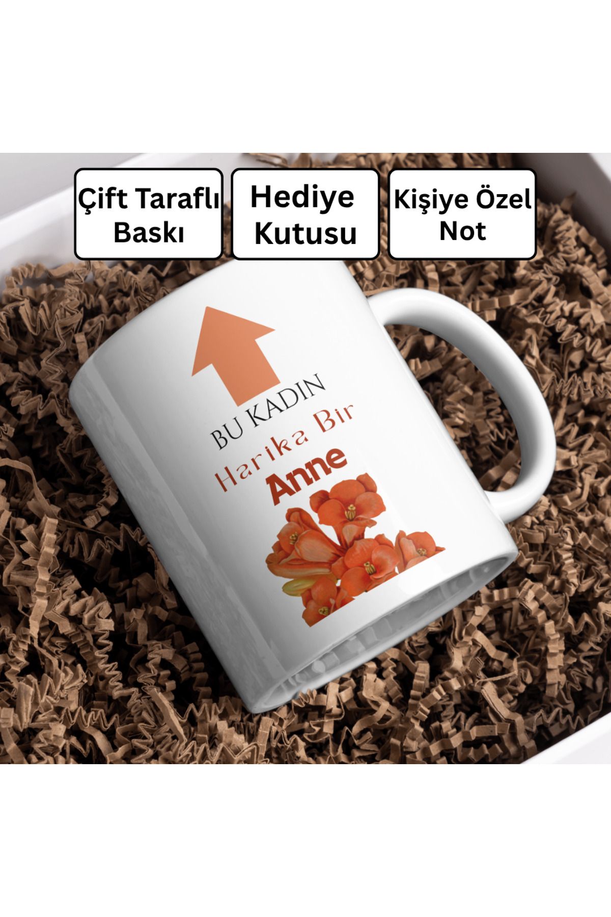Decorbik Bu Kadın Harika Bir Anne | Eğlenceli Tasarımlı Hediye Kupa - Hediye Kutulu + Kişiye Özel Notlu