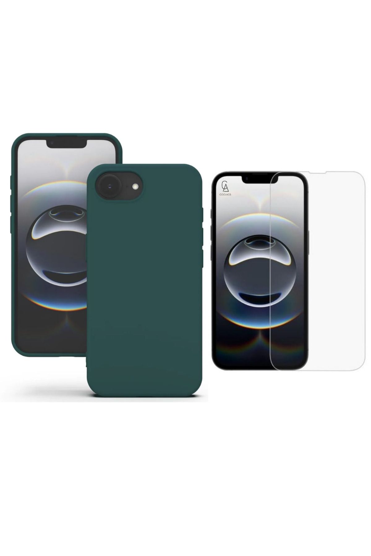 Coolacs Apple iPhone 16E Uyumlu İçi Kadife Lansman Kılıf ve Temperli Cam Ekran Koruyucu