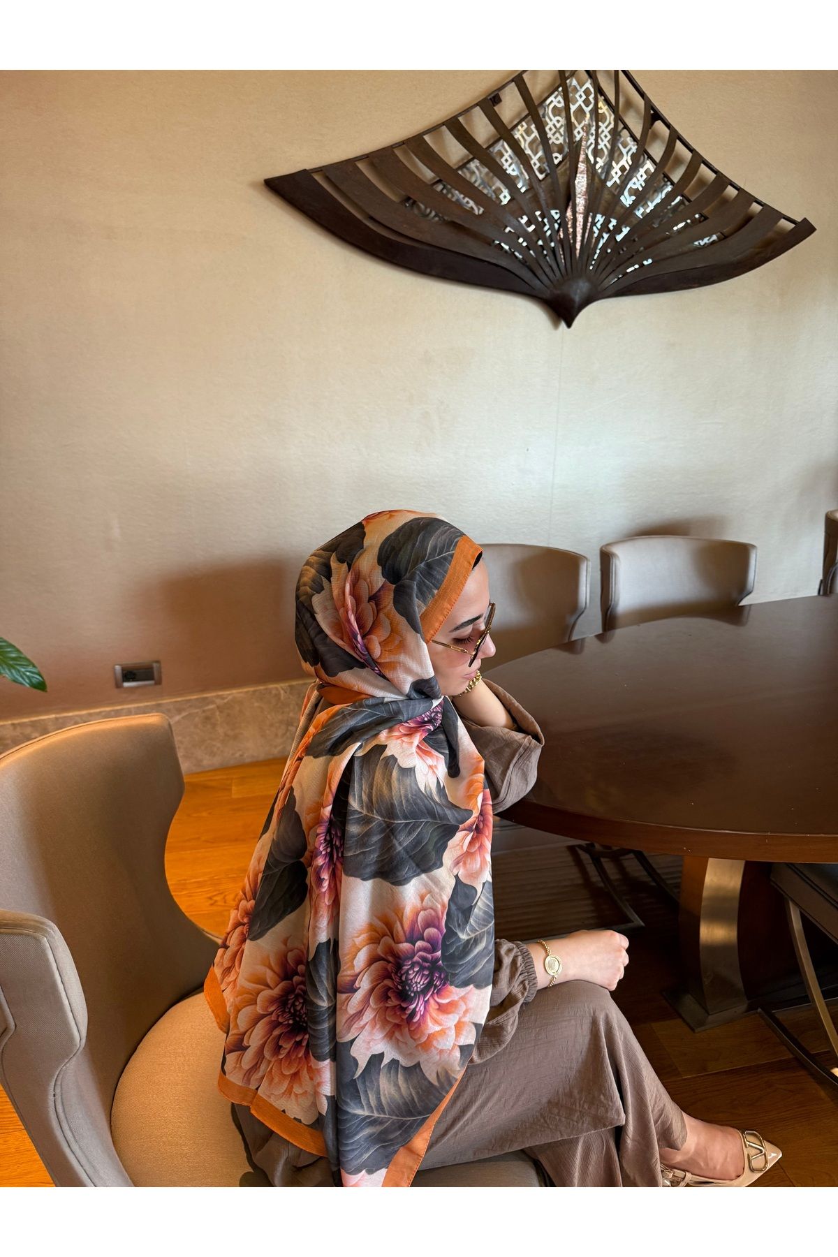 Butik Yaseminofficial Ortanca Desen Şal