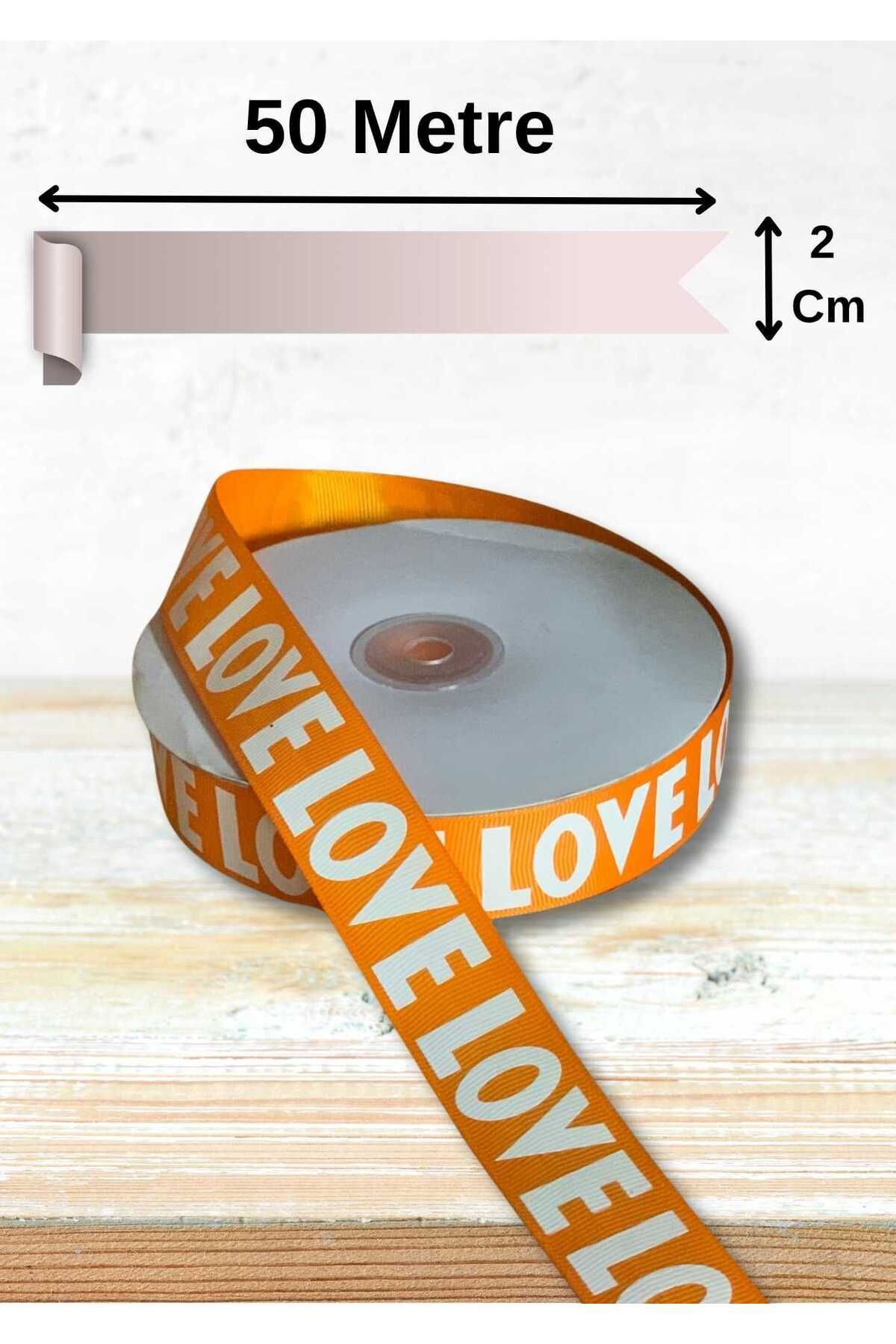 EL İŞİ DİY CRAFT Grogren Kumaş Kurdele 2 cm x 50 metre LOVE El İşi, Paketleme, DIY, Süsleme İçin Çok Amaçlı Şerit