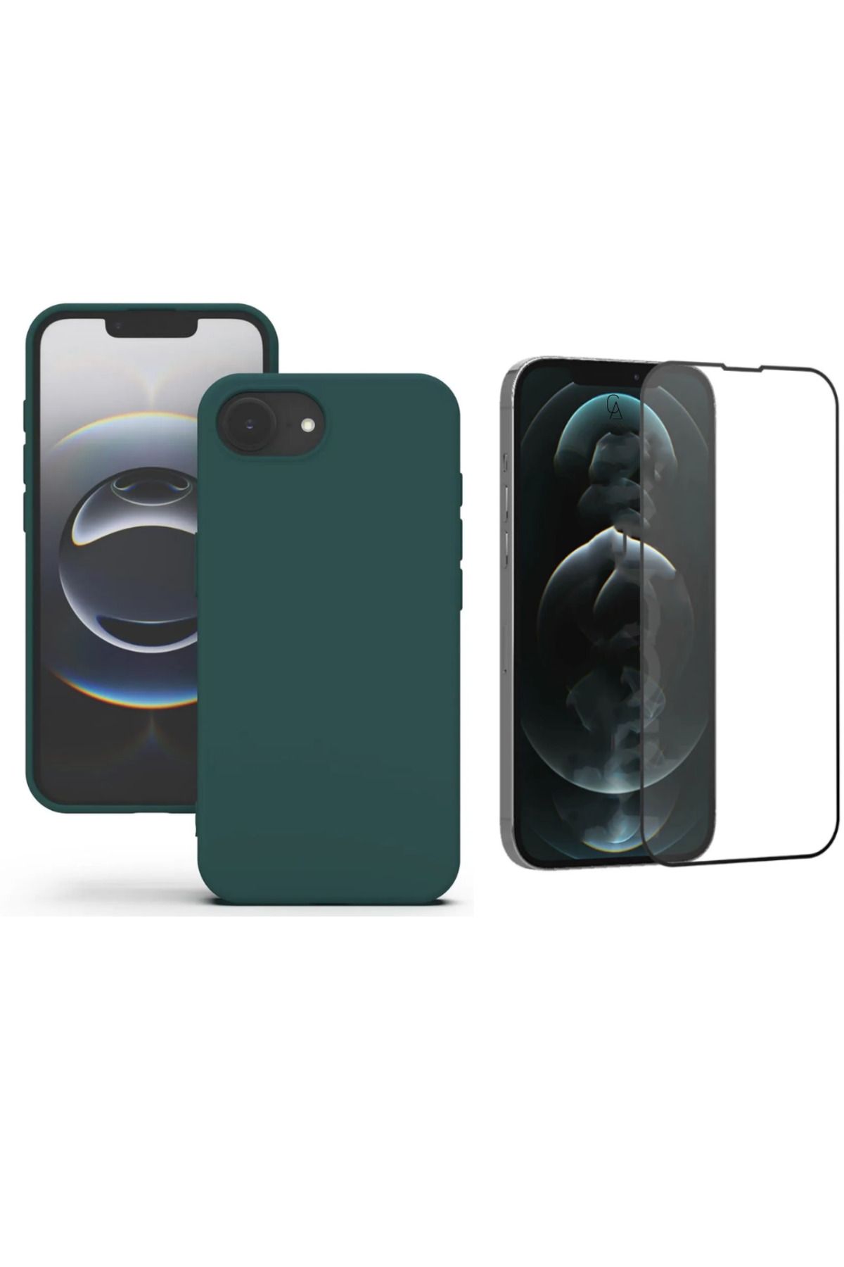 Coolacs Apple iPhone 16E Uyumlu İçi Kadife Lansman Kılıf ve Seramik Tam Kaplayan Cam Ekran Koruyucu