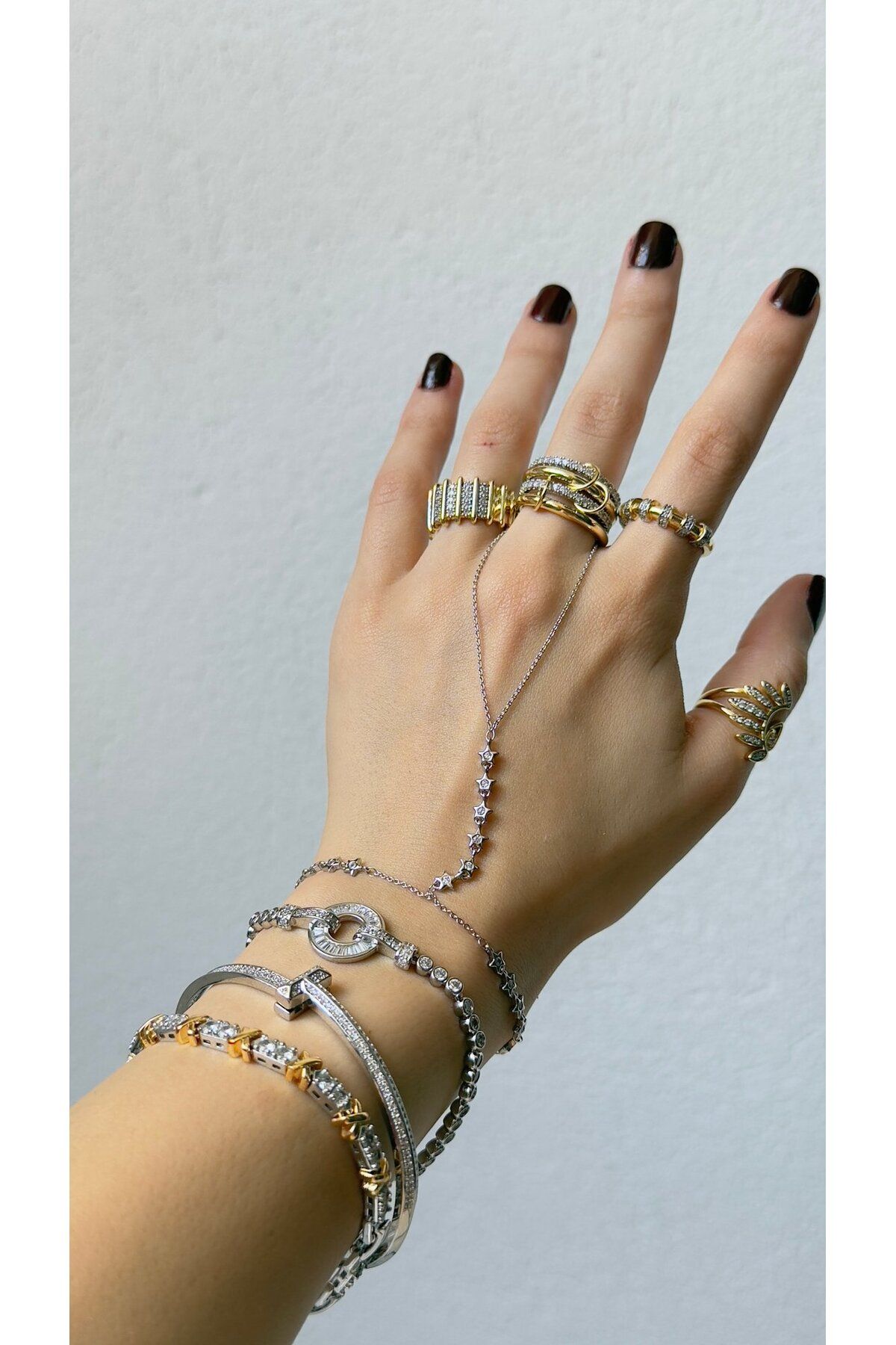 mercanjewelry VİP Özel Tasarım Yıldız Detay Silver Şahmeran