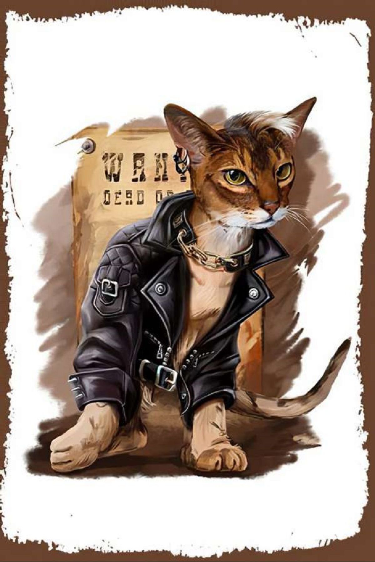 bertekdijital Bertek Dijital Retro Kedi Tablo