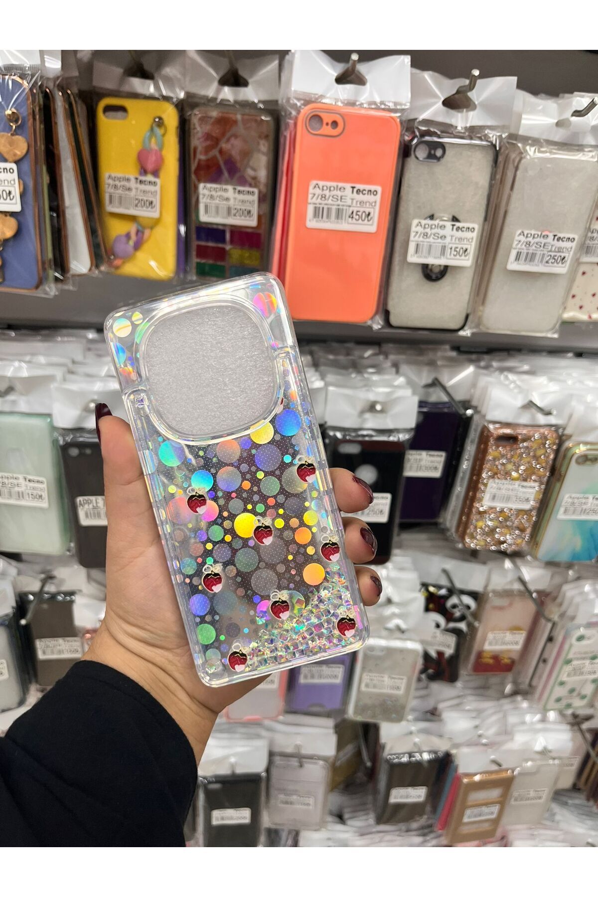TECNOTREND Xiaomi Redmi Note 14 Pro 4g Sulu parıltılı Hologramlı şeffaf silikon kılıf