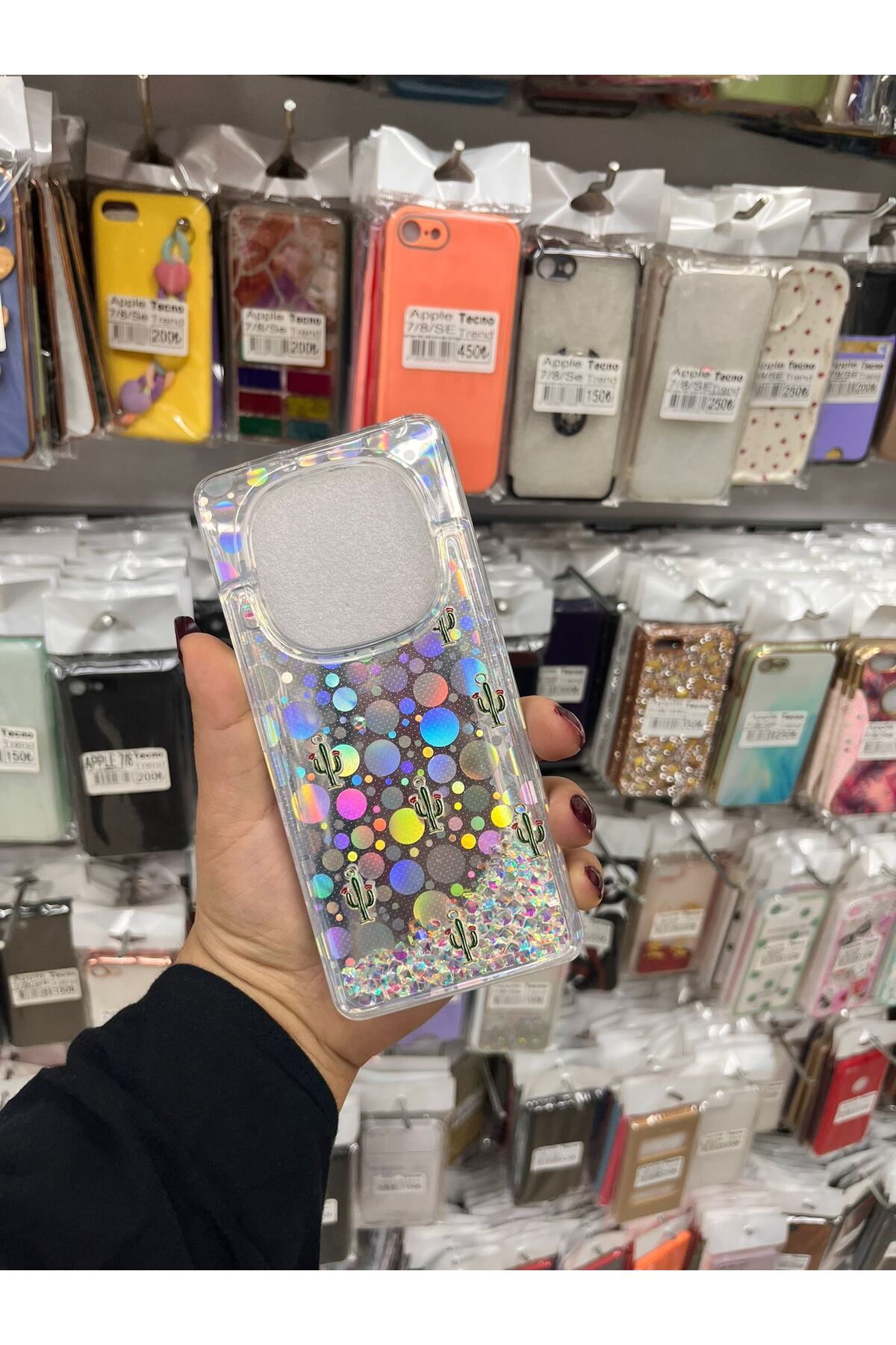 TECNOTREND Xiaomi Redmi Note 14 Pro 4g Sulu parıltılı Hologramlı şeffaf silikon kılıf