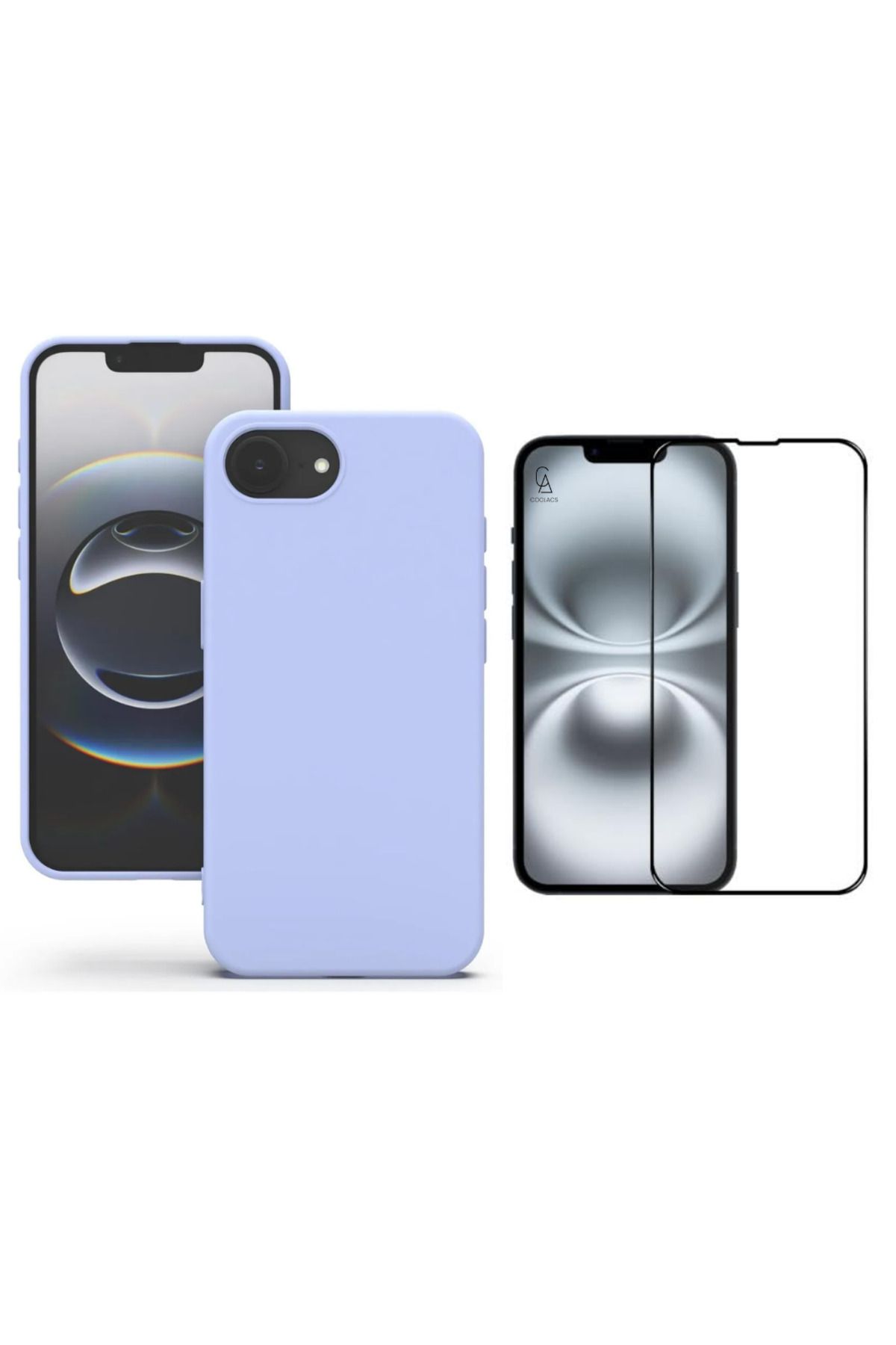 Coolacs Apple iPhone 16E Uyumlu İçi Kadife Lansman Kılıf ve 5D Tam Kaplayan Cam Ekran Koruyucu