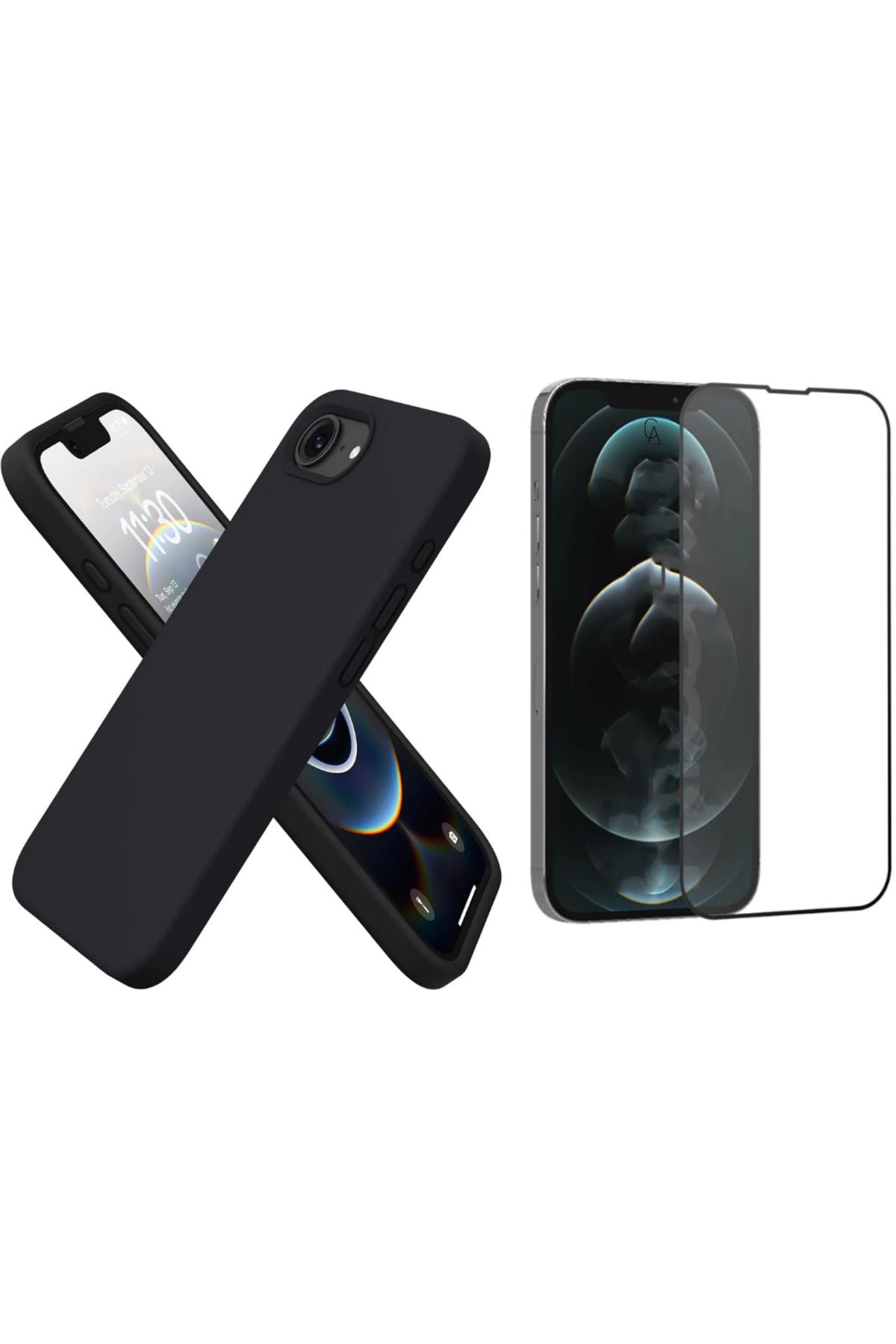 Coolacs Apple iPhone 16E Uyumlu İçi Kadife Lansman Kılıf ve Seramik Tam Kaplayan Cam Ekran Koruyucu