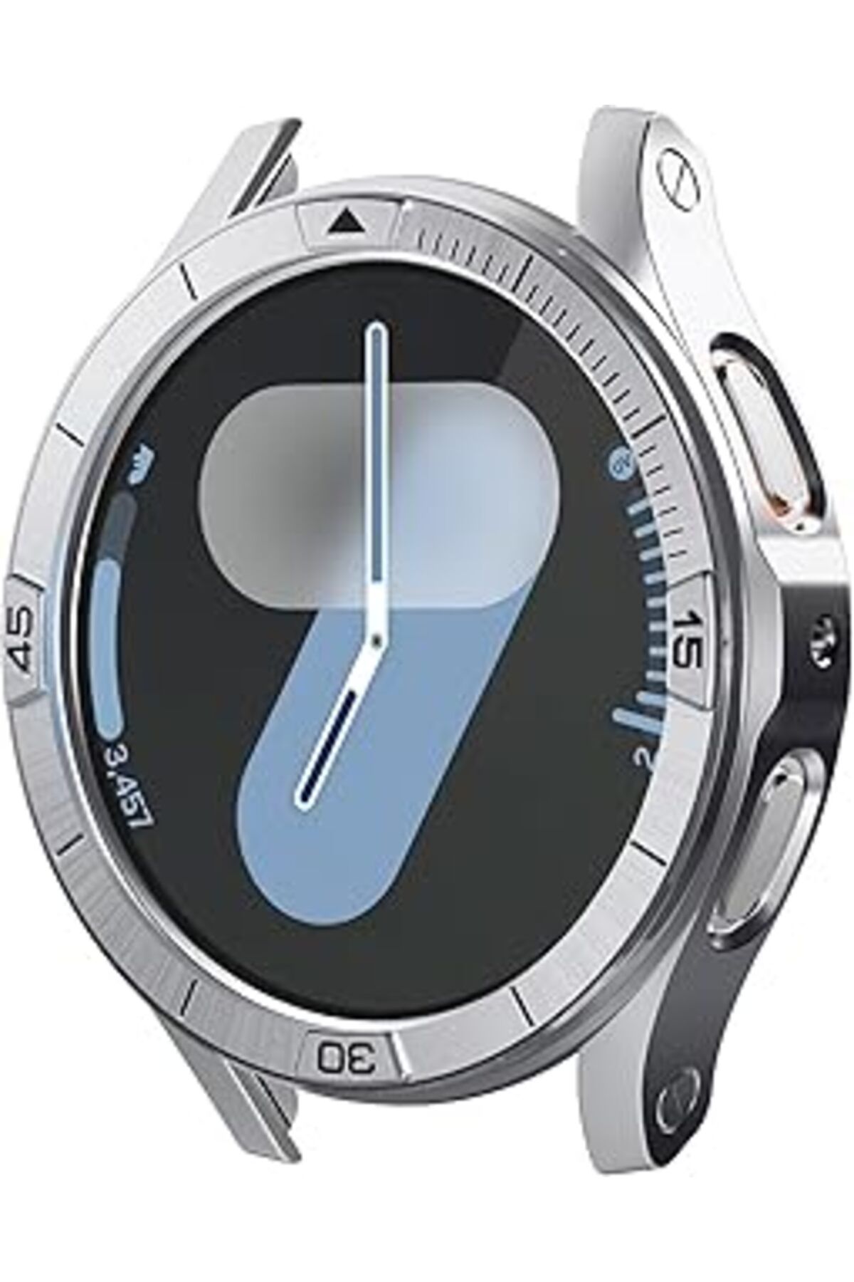 Pazarcan Galaxy Watch 7 (44Mm) Kılıf Bezel Tune Pro Silver - Acs08343