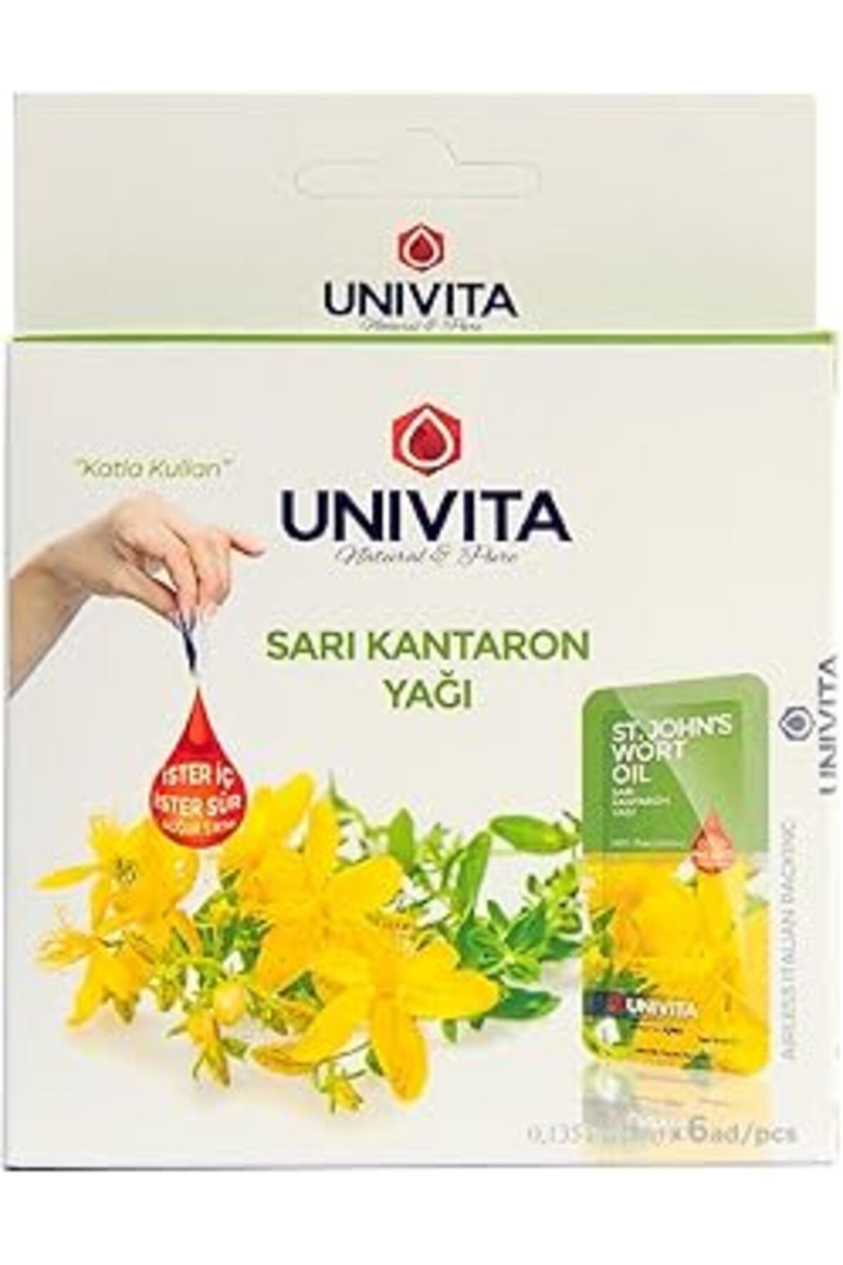 ASİTAN Univita %100 Doğal Katkısız Sarı Kantaron Yağı - St. Johns Wort Oil 4 Ml X 6 Adet