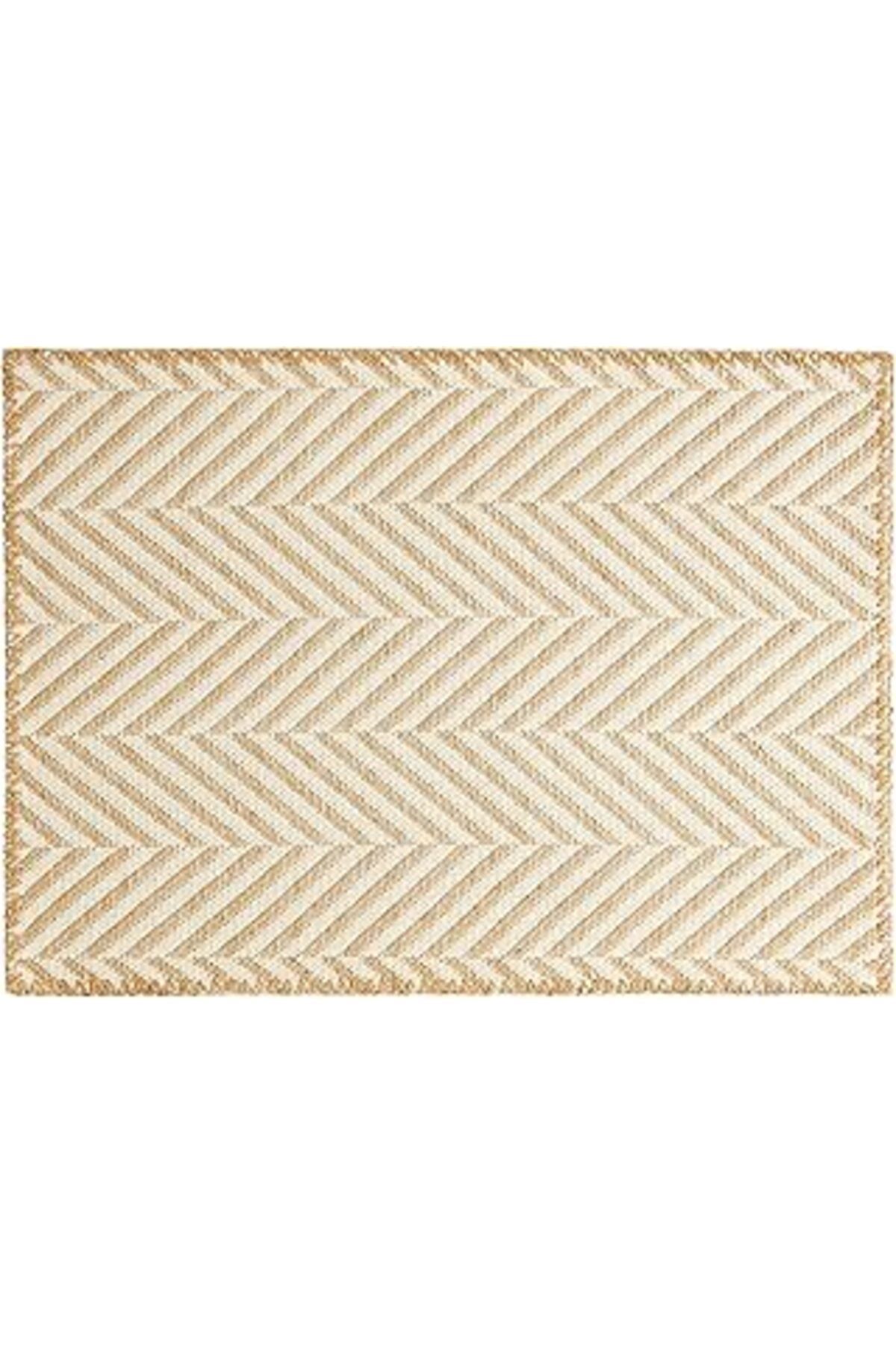 ASİTAN Home Textile Ekru Renk Balıksırtı Jüt Paspas 50 X 70 Cm