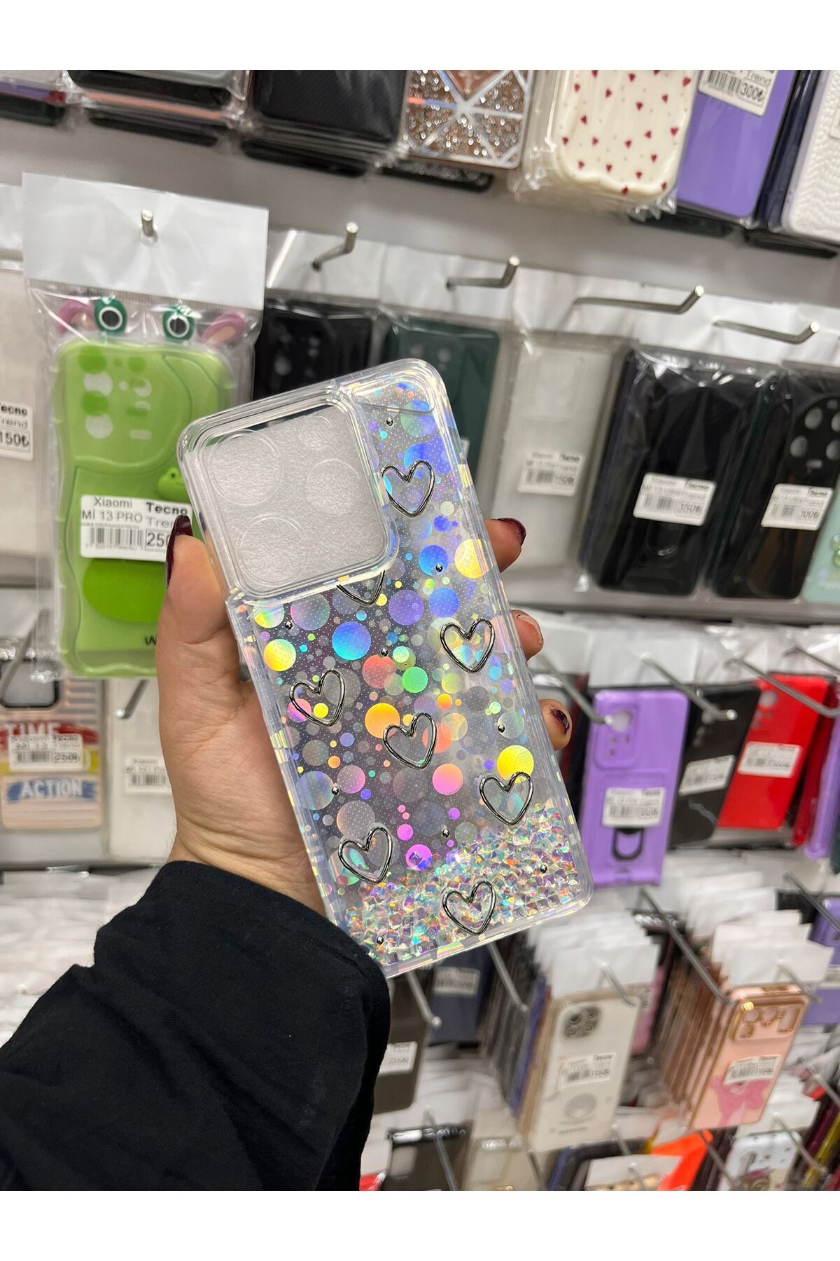 TECNOTREND Tecno Spark 10 Pro Sulu parıltılı Hologramlı şeffaf silikon kılıf