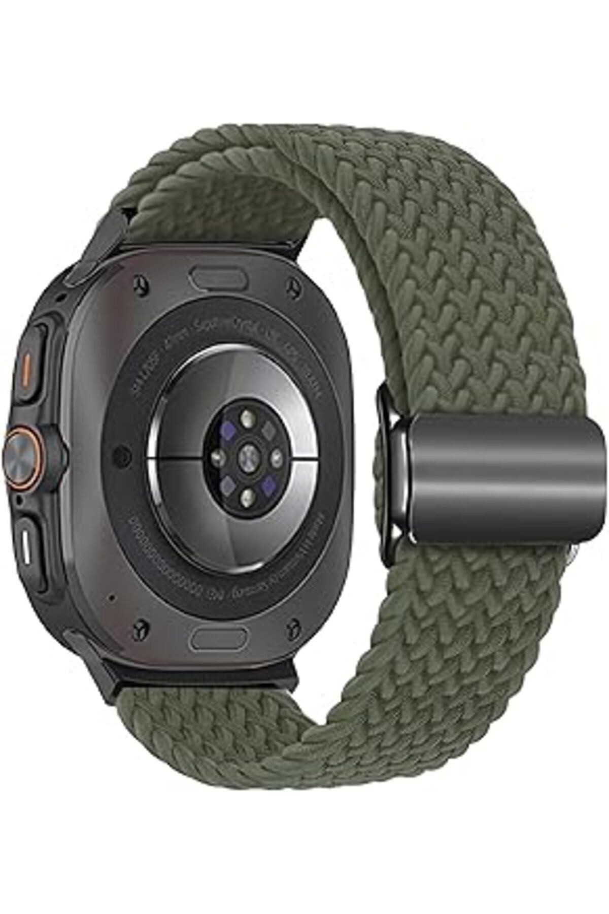 Mu Art Ahşap Rongep Samsung Galaxy Watch Ultra 47mm Ile Uyumlu Örgü Solo Loop Kumaş Kordon Manyetik Tokalı Terle