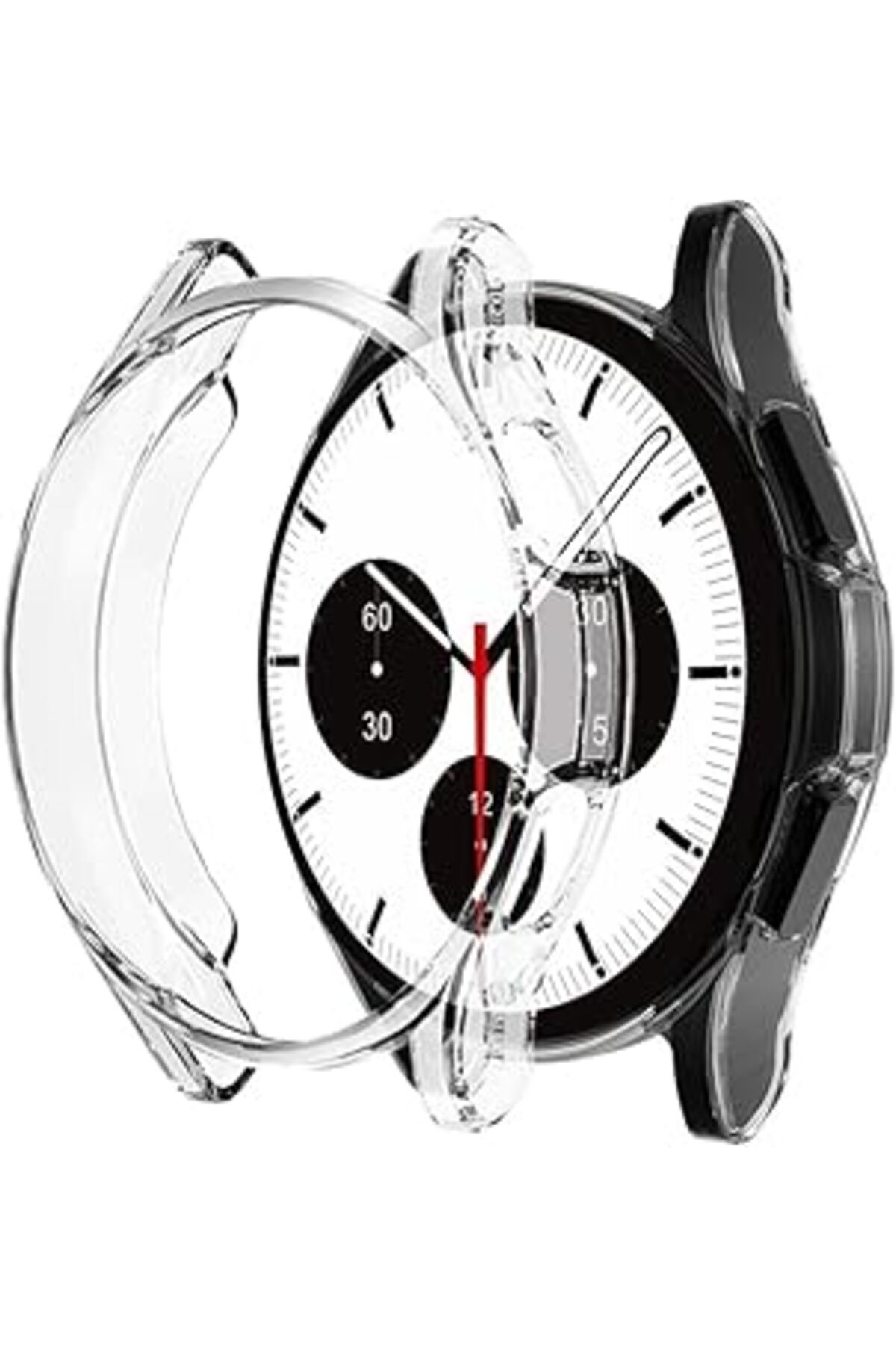 Pazarcan Microsonic Samsung Galaxy Watch 4 Classic 46Mm Için Kılıf 360 Full Round Soft Silicone Şeffaf [Gala
