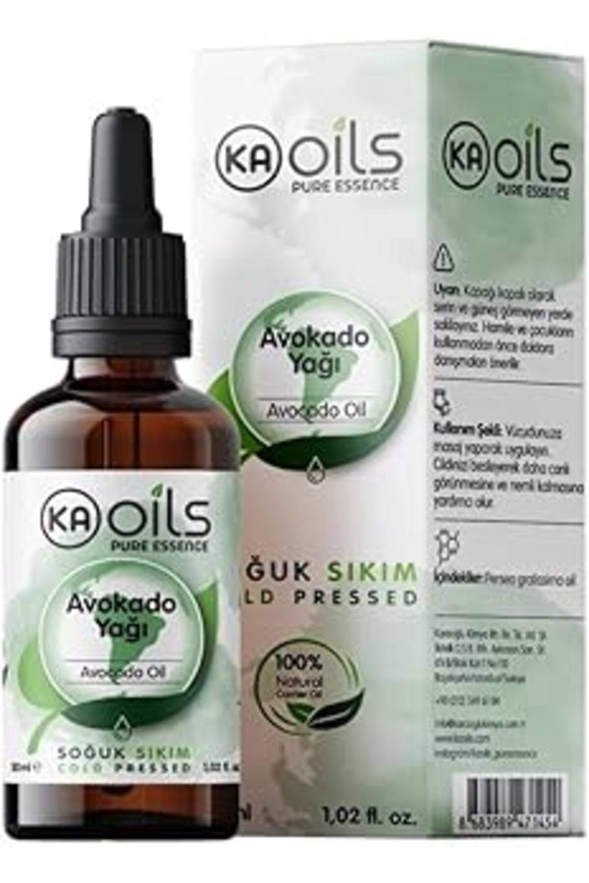 NETWORK ART Kaoils Avokado Yağı 30 Ml | Soğuk Sıkım%100 Saf & Doğal | Avocado Oil | Cilt & Saç İçin Yoğun Nemle