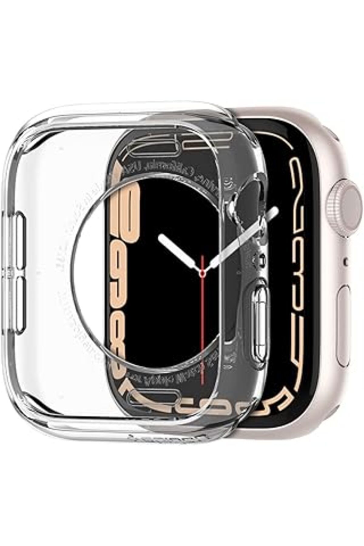 Pazarcan Watch 41Mm/40Mm (Seri 9/8/Se2/7/6/Se/5/4) Kılıf Liquid Crystal 4 Tarafı Tam Koruma Crystal Clear -