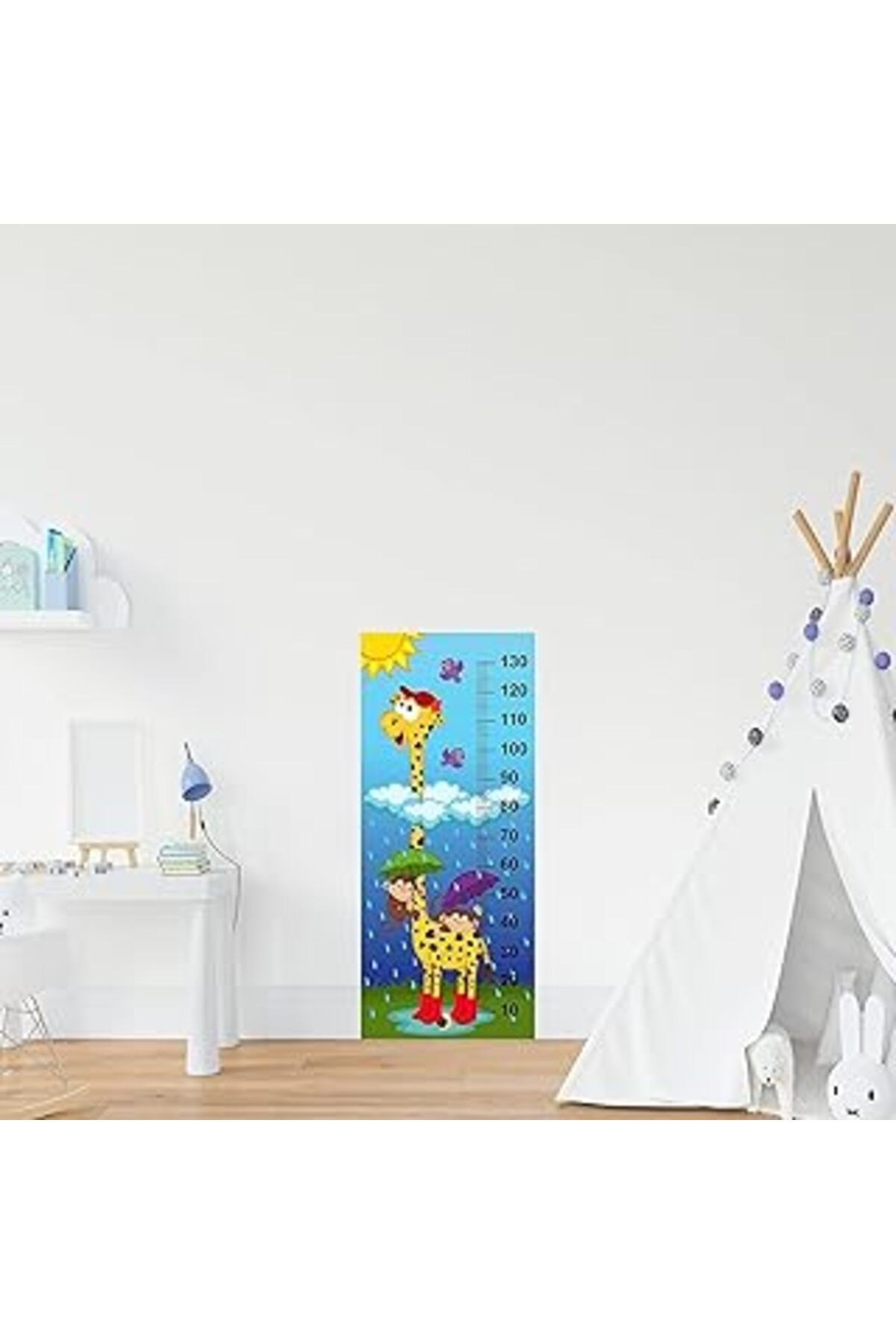 ASİTAN Çocuk Odası Bebek Odası Boy Ölçer Boy Cetveli Sticker Zürafa