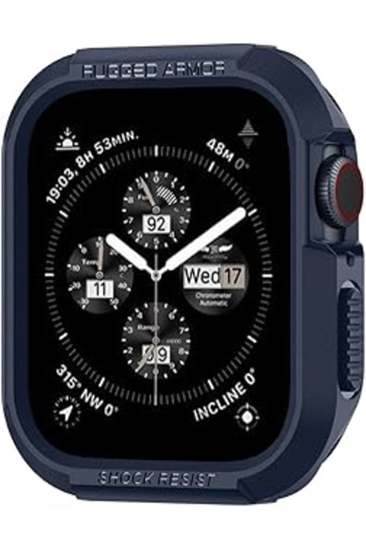 Pazarcan Watch 45Mm/44Mm (Seri 9/8/Se2/7/6/Se/5/4) Kılıf Rugged Armor Navy Blue - Acs02224