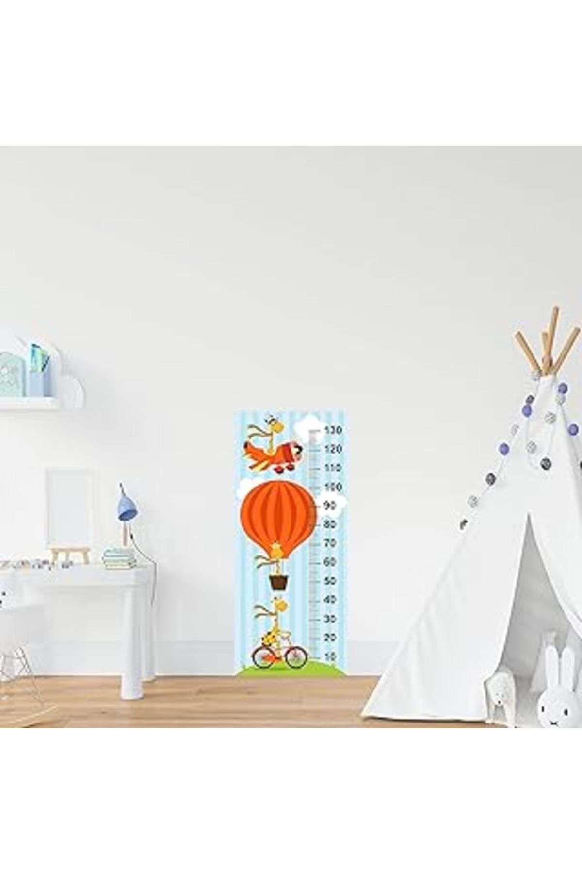 ASİTAN Çocuk Odası Bebek Odası Boy Ölçer Boy Cetveli Sticker Uçan Zürafa