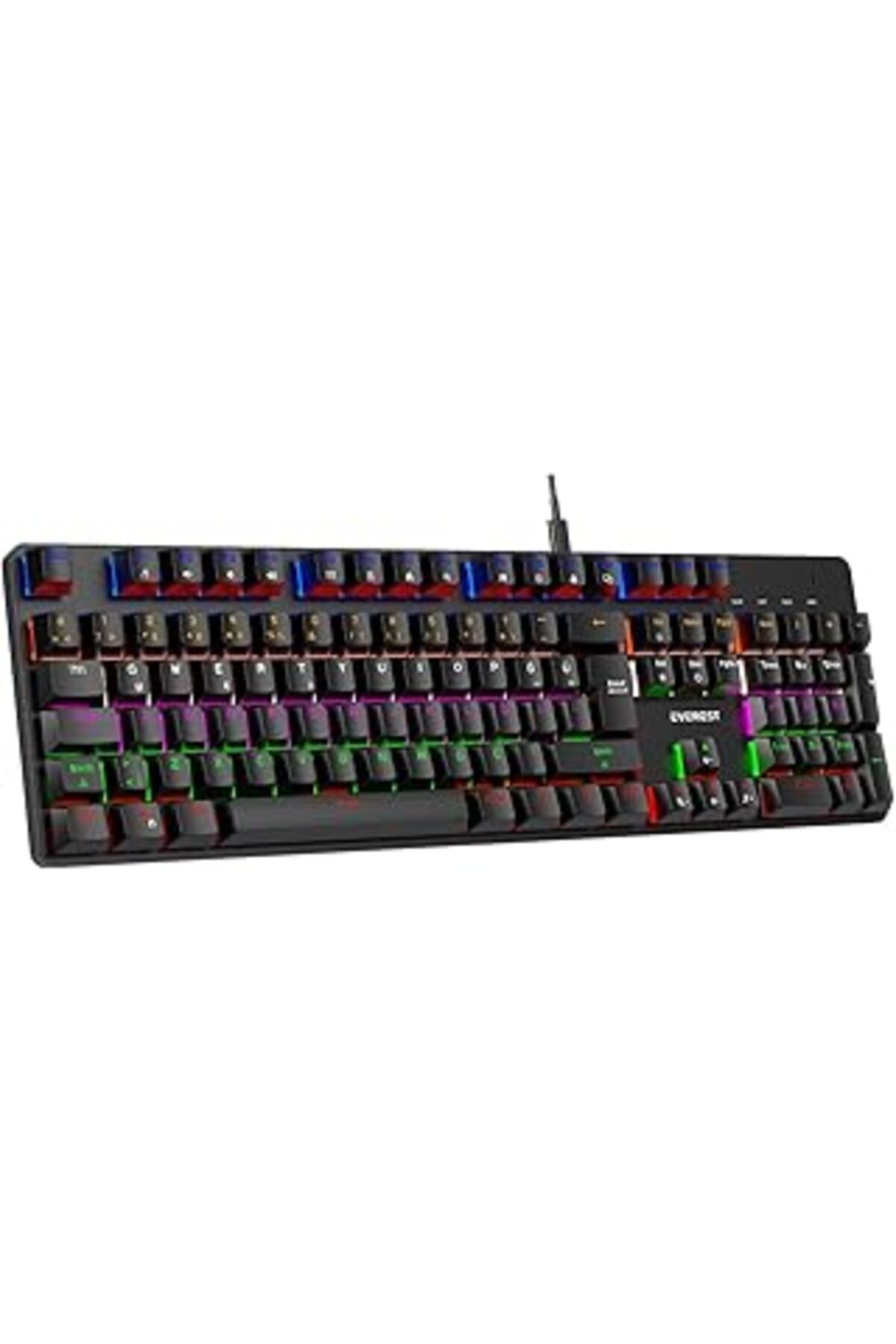 ASİTAN Everest Kb-Mekanik 1 Lumos Usb Rainbow Aydınlatmalı Full Anti-Ghosting Mekanik Gaming Oyuncu Klavye