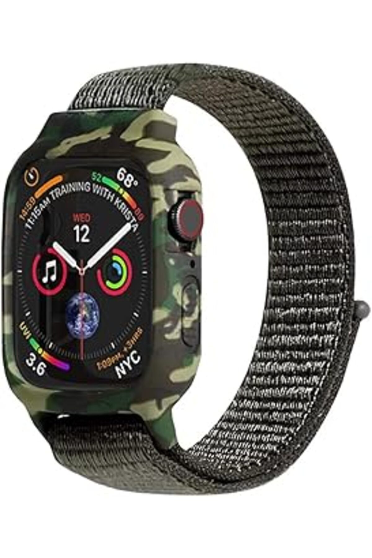 Pazarcan Microsonic Apple Watch Series 4 44Mm Kordon Camouflage Armor Pro Koyu Yeşil