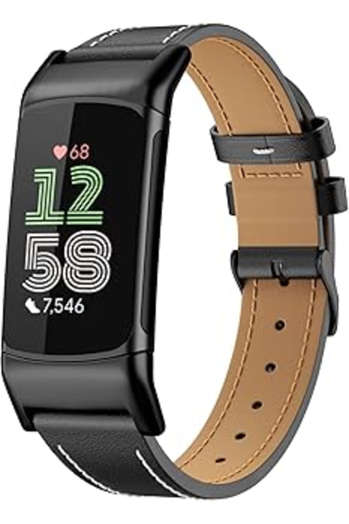 Qedii Moko Fitbit Charge 6 / Fitbit Charge 5 Akıllı Saat Ile Uyumlu Kayış, Gerçek Deri Yedek Saat Kayışı,