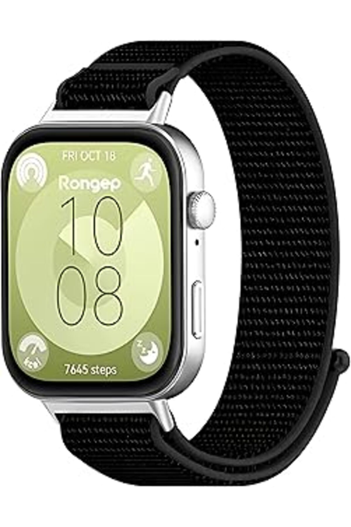 Pazarcan Rongep Huawei Watch Fit 4/Fit 4 Pro/Fit 3 Ile Uyumlu Hasırlı Kumaş Kordon Terleme Yapmayan Cildi Ta