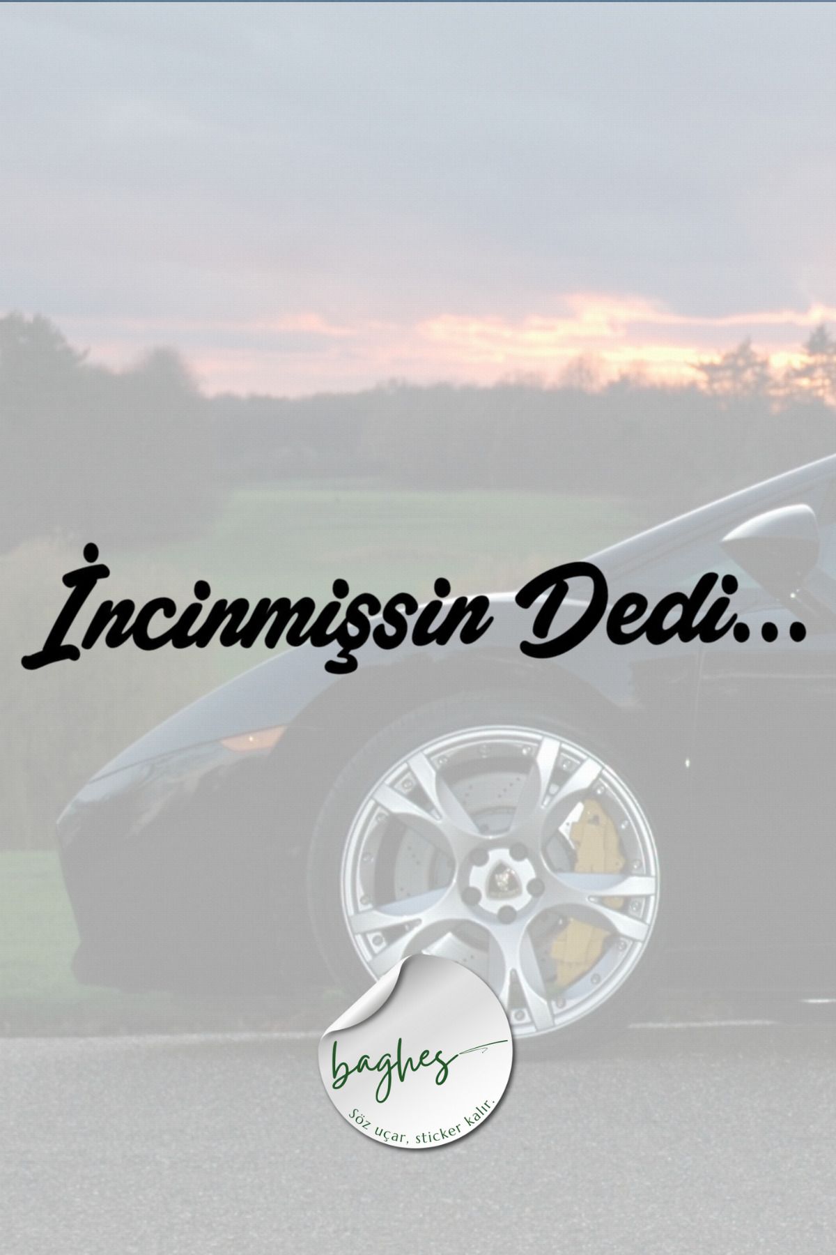 Baghes Incinmişsin Dedi Sticker Oto Sticker Cam Sticker Siyah 20 X 4 Cm