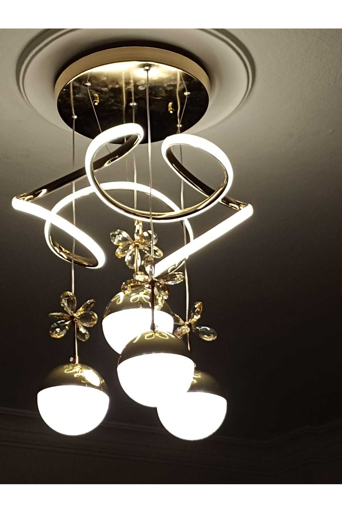 TIGEA Accessories LED SALON MODERN RUSTİK AVİZE 4 TOPLU