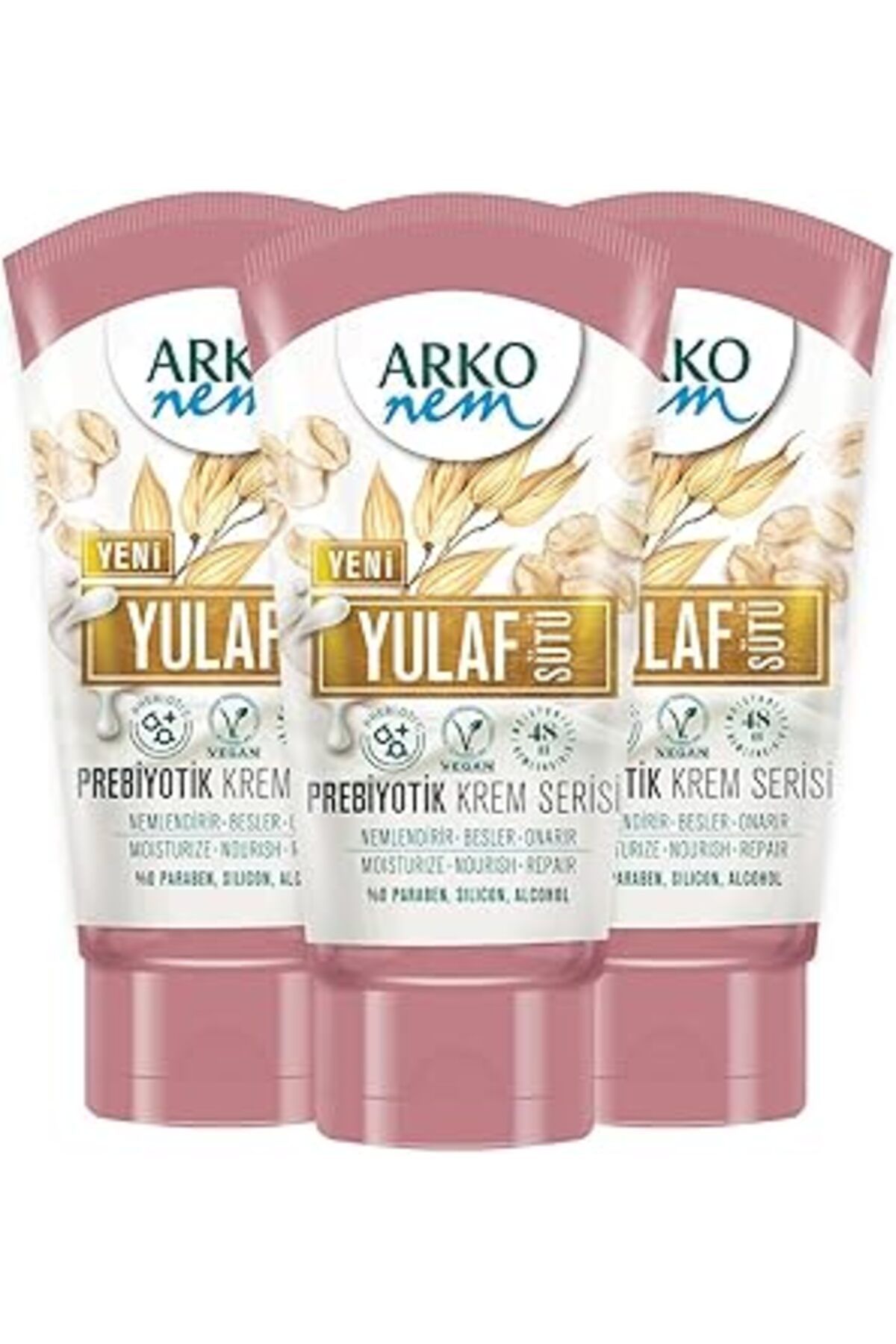 Pazarcan Nem Prebiyotik Krem Serisi Yulaf Sütü 3X60Ml