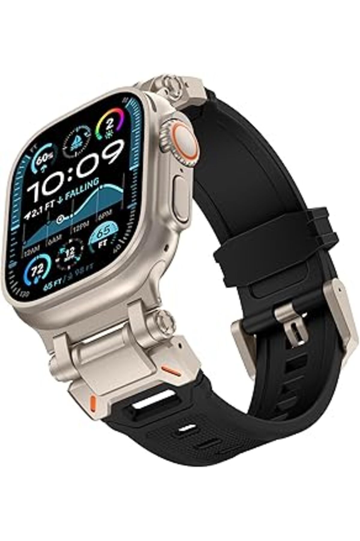 Pazarcan Kades Apple Watch Ultra 2/Ultra 49Mm Dayanıklı Metal Konnektör Bandı Apple Watch Serisi 10 46Mm, Se