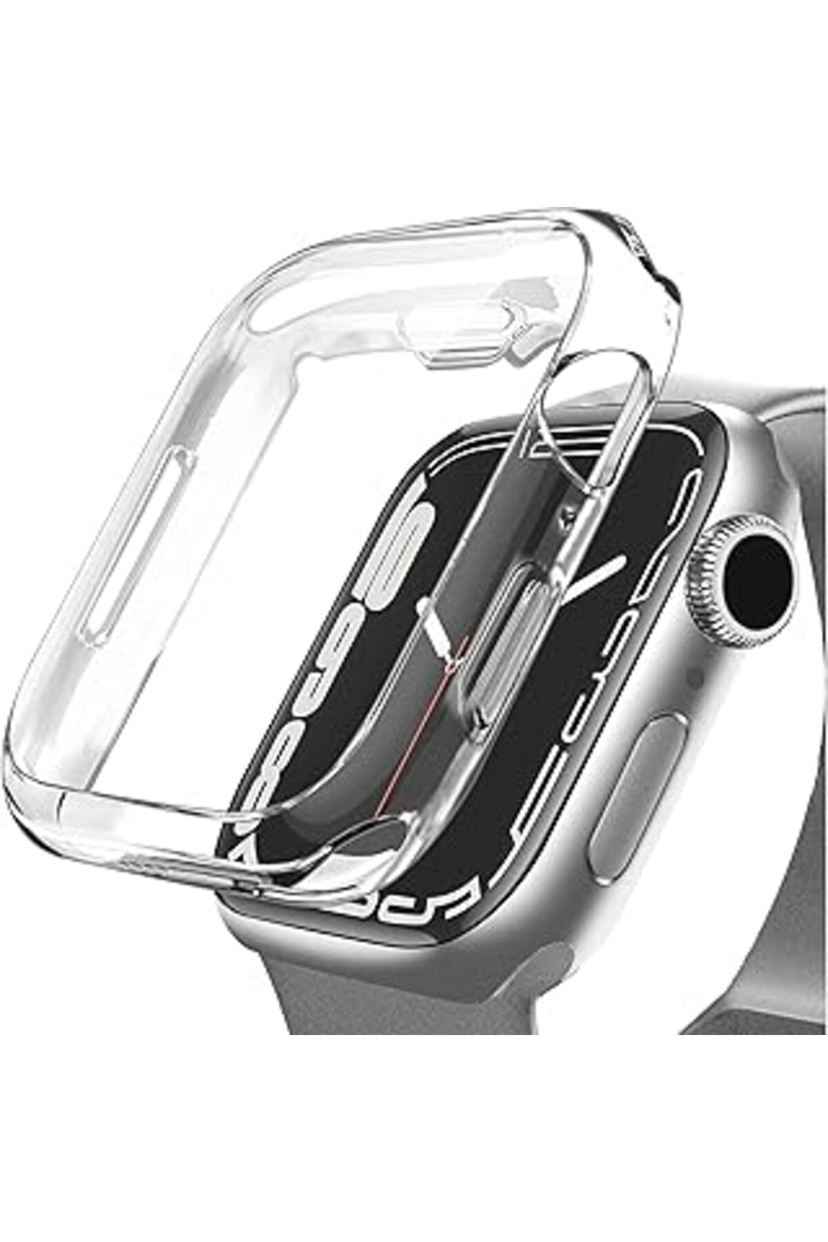 Pazarcan Watch Ile Uyumlu Series 10 Şeffaf Kılıf Ekranı Tam Kapatan Silikon Yapılı Ekran Koruma Watch Ile Uy