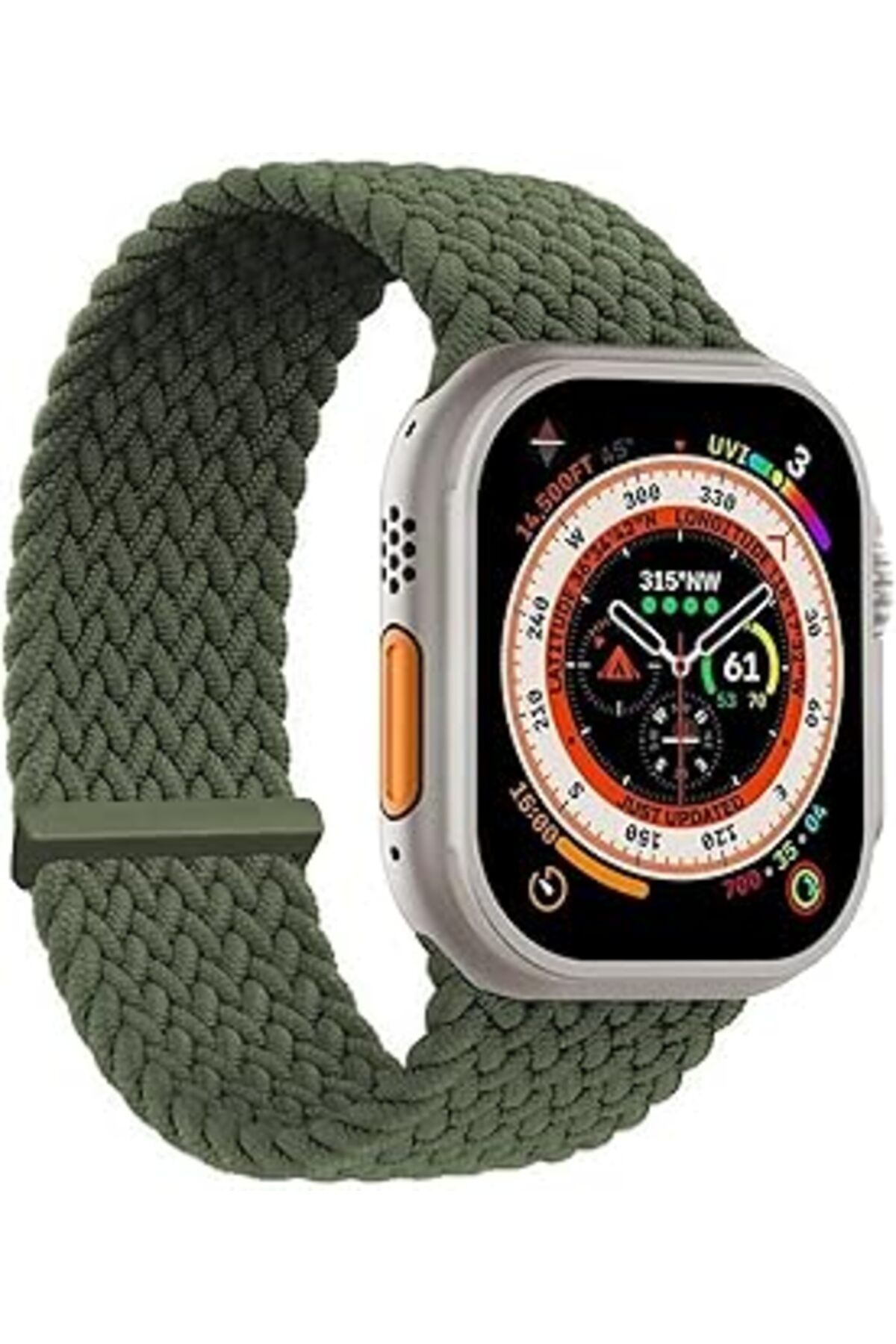 Pazarcan Microsonic Apple Watch Series 5 44Mm Için Kordon, (Medium Size, 147Mm) Knitted Fabric Single Loop K