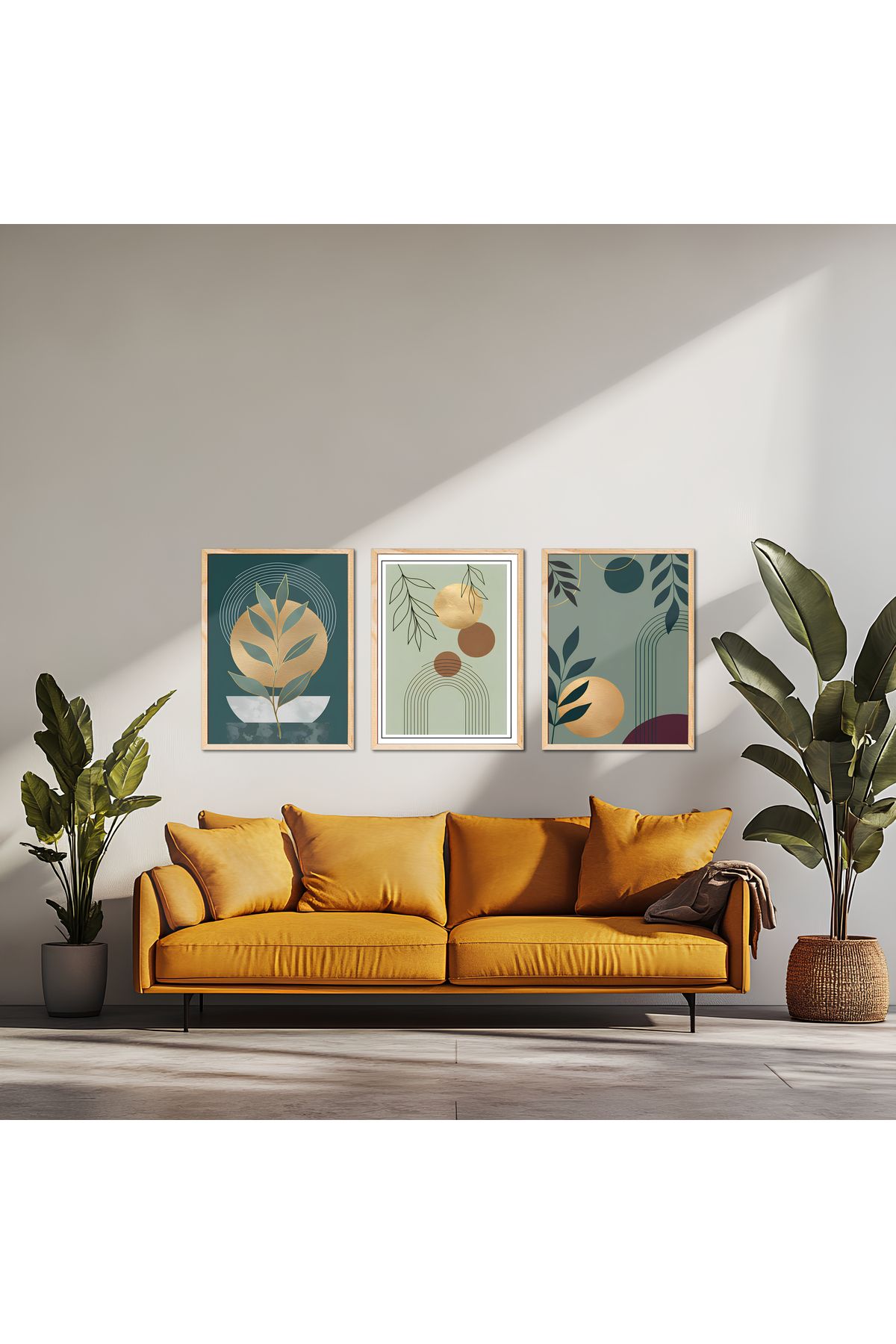 sames decoration Soyut sanat bohem - 3'lü tablo