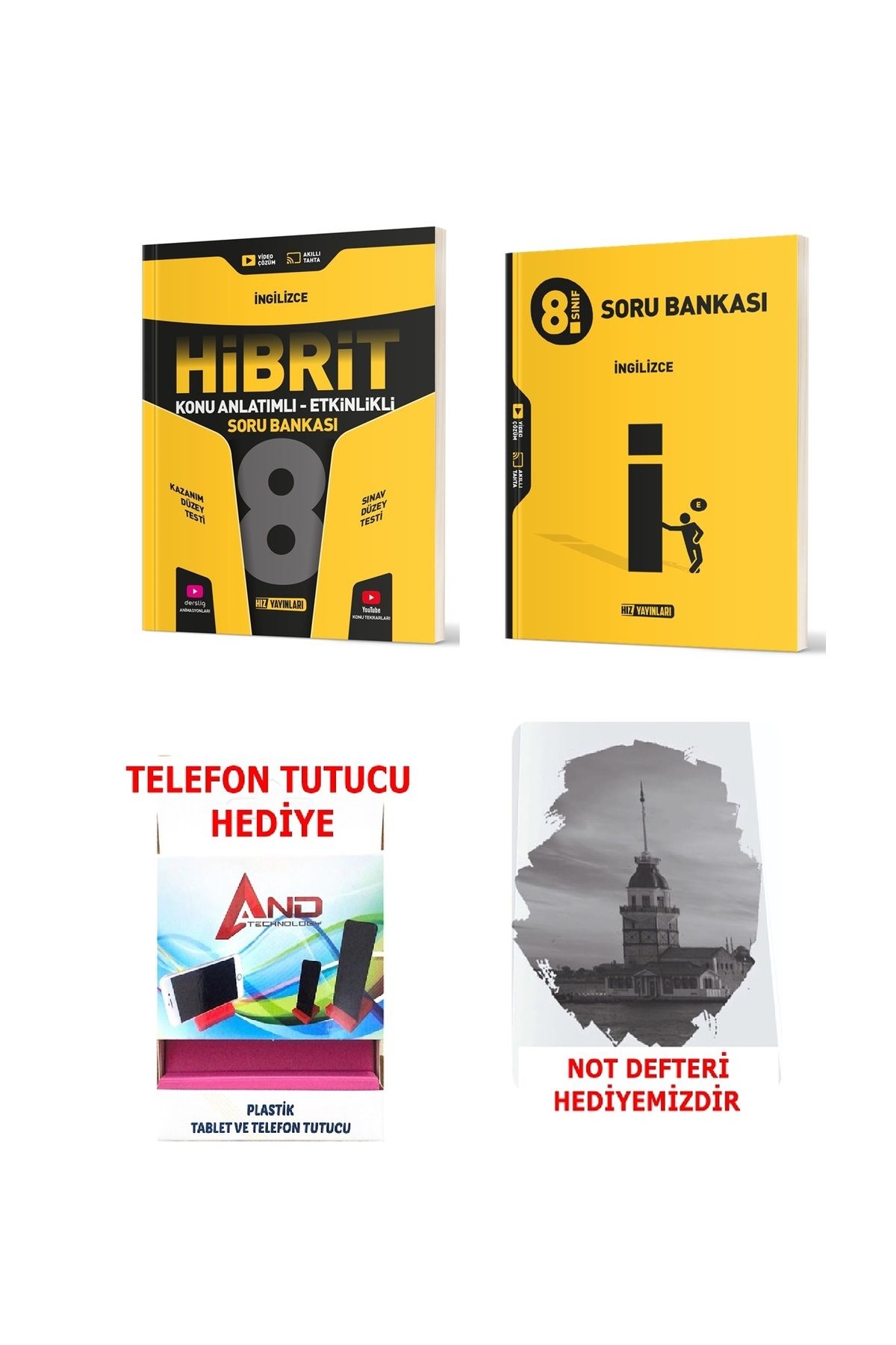 Hız Yayınları 2025-2026 8.Sınıf LGS İngilizce (Başlangıç-Orta Düzey) Hibrit Konu Ve Soru Set